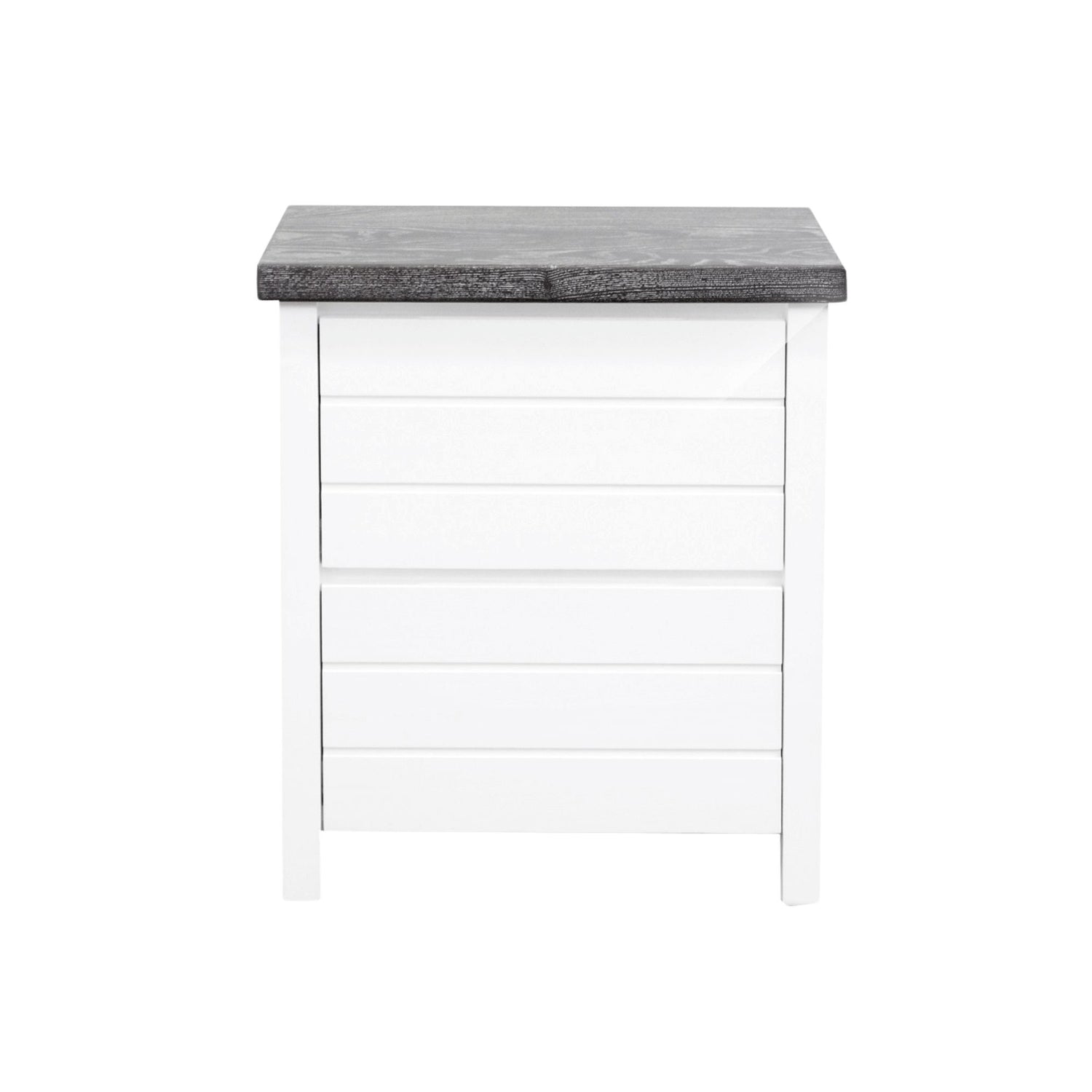 Coast Bedside L600mm - 2 Drawer - White & Grey Limed Bedroom Furniture Beachwood Designs