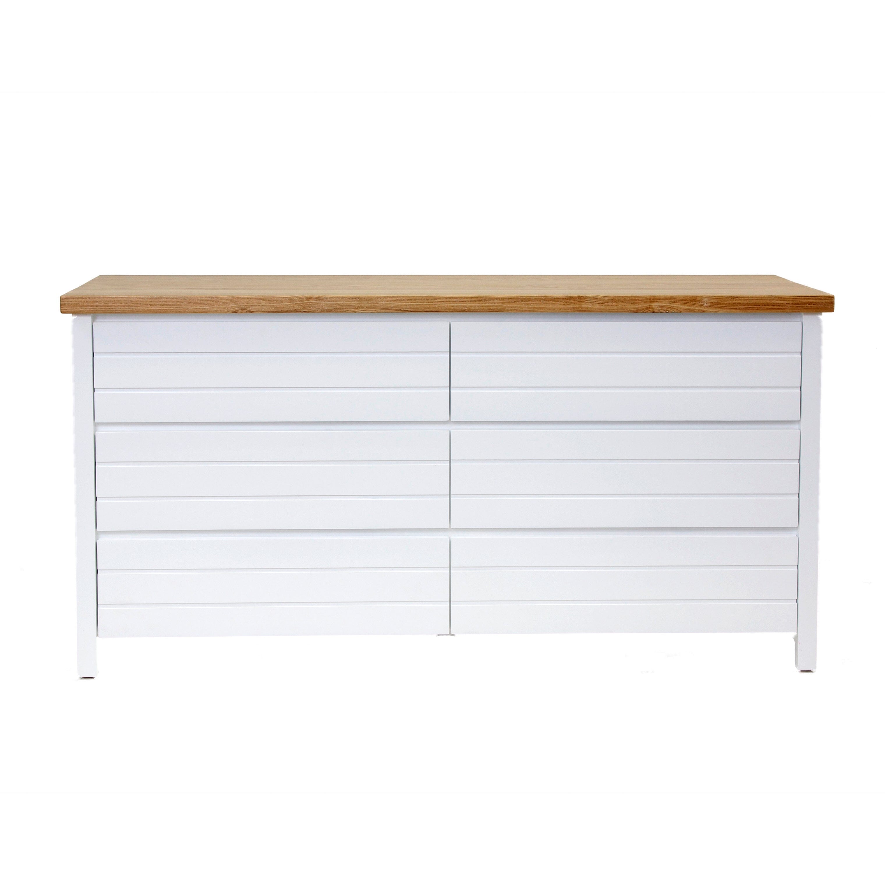 Coast Chest of Drawers L1400mm Bedroom Furniture Beachwood Designs White & Limed Ash