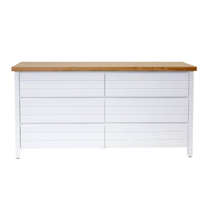 Coast Chest of Drawers L1800mm Bedroom Furniture Beachwood Designs White &amp; Limed Ash 