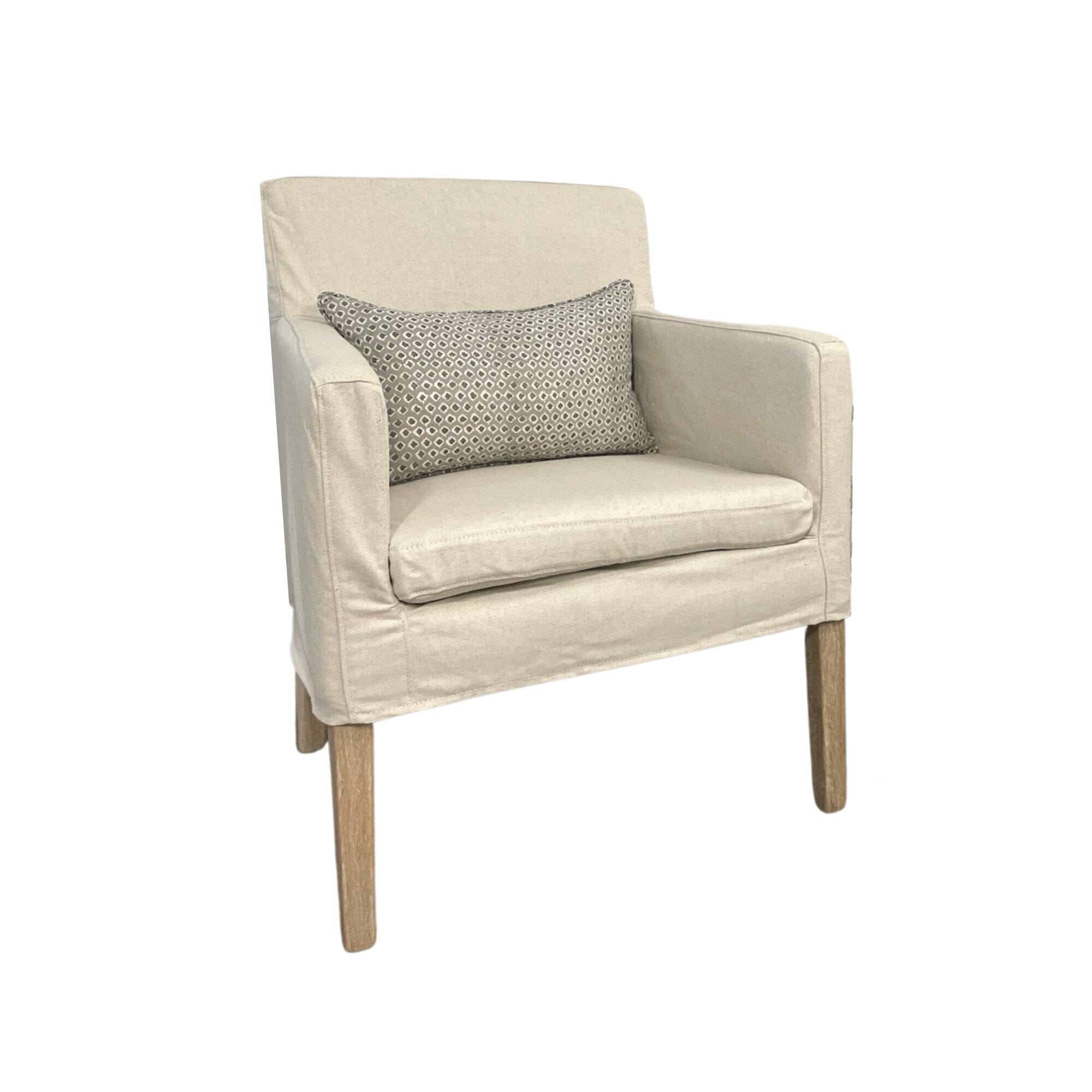 Collaroy Armchair Living Furniture Beachwood Designs Salt & Pepper Linen Cotton
