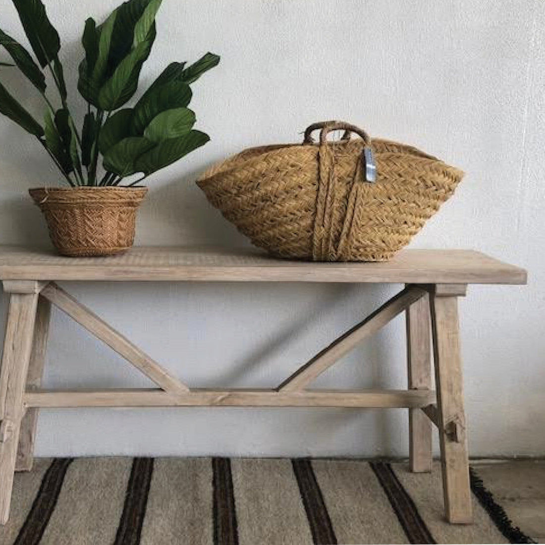Cross Strut Elm Console L1600mm Living Furniture Beachwood Designs