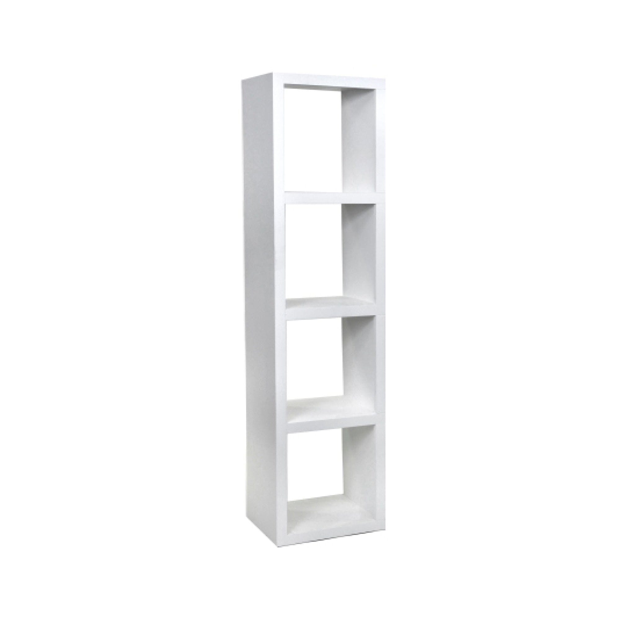Cube Bookcase - 4 x 1 Office & Storage Furniture Beachwood Designs White