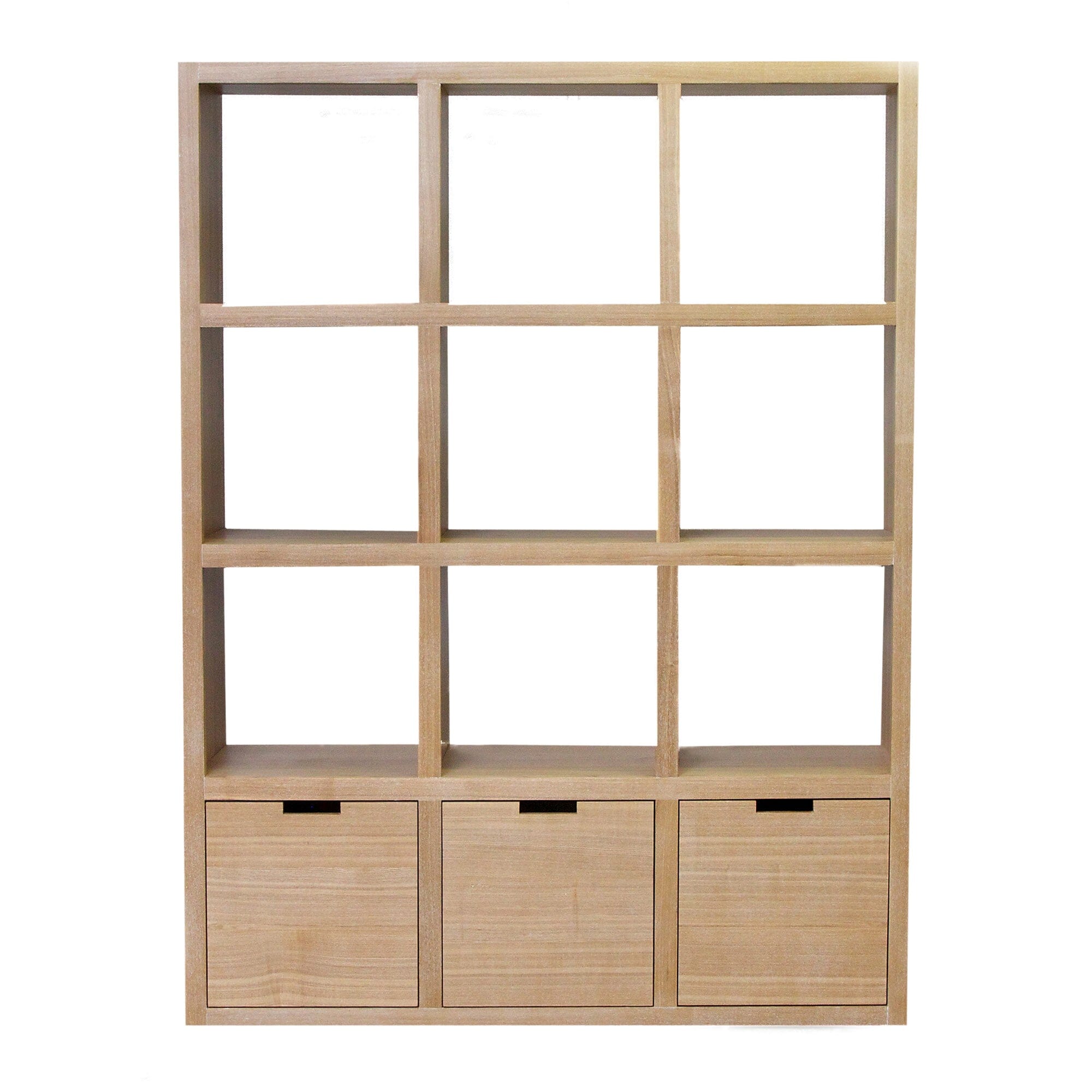 Cube Shelving with Drawers (3 high x 3 wide) Office & Storage Furniture Beachwood Designs Limed Ash