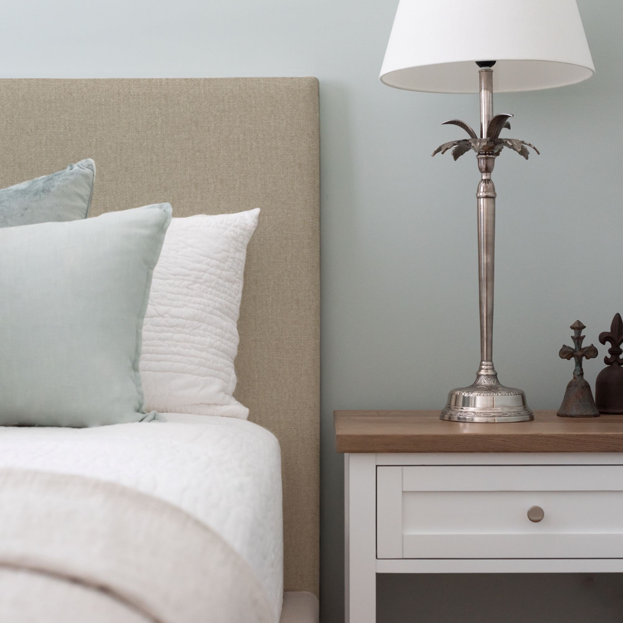 Custom Bedhead - Double Bedroom Furniture Beachwood Designs Upholstered Mokum - 100% Linen Eternal Linen