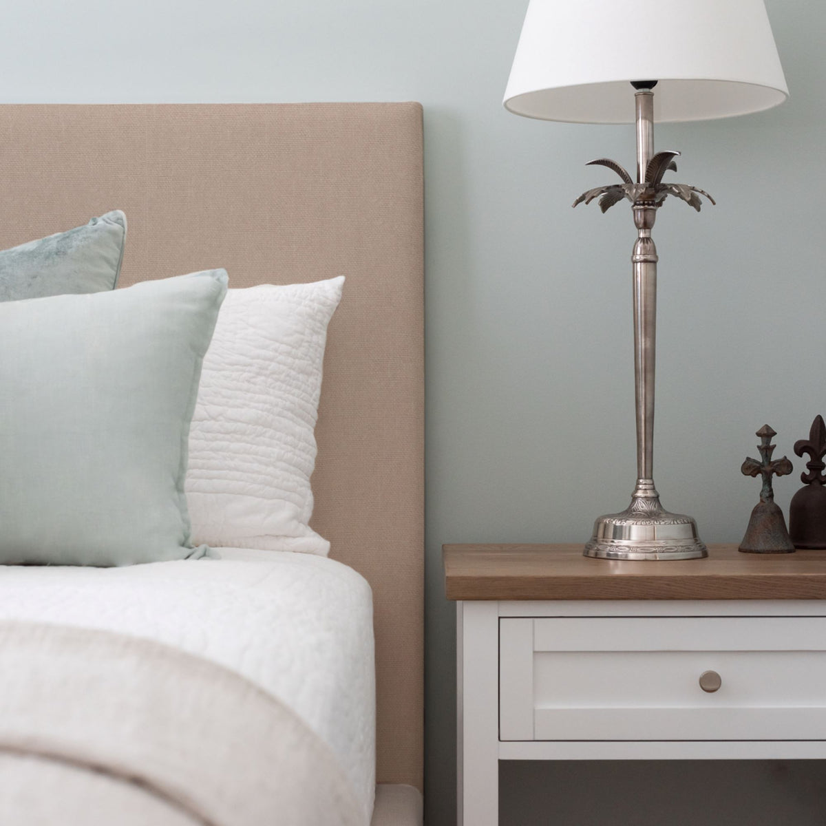 Custom Bedhead - Double Bedroom Furniture Beachwood Designs Upholstered Mokum - 100% Linen Eternal Rose Quartz