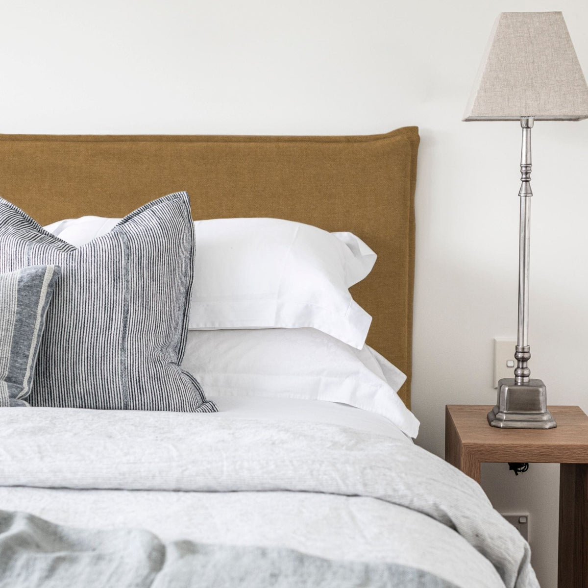 Custom Bedhead - Loose Cover Beachwood Designs Mokum - 100% Linen Eternal Tumeric