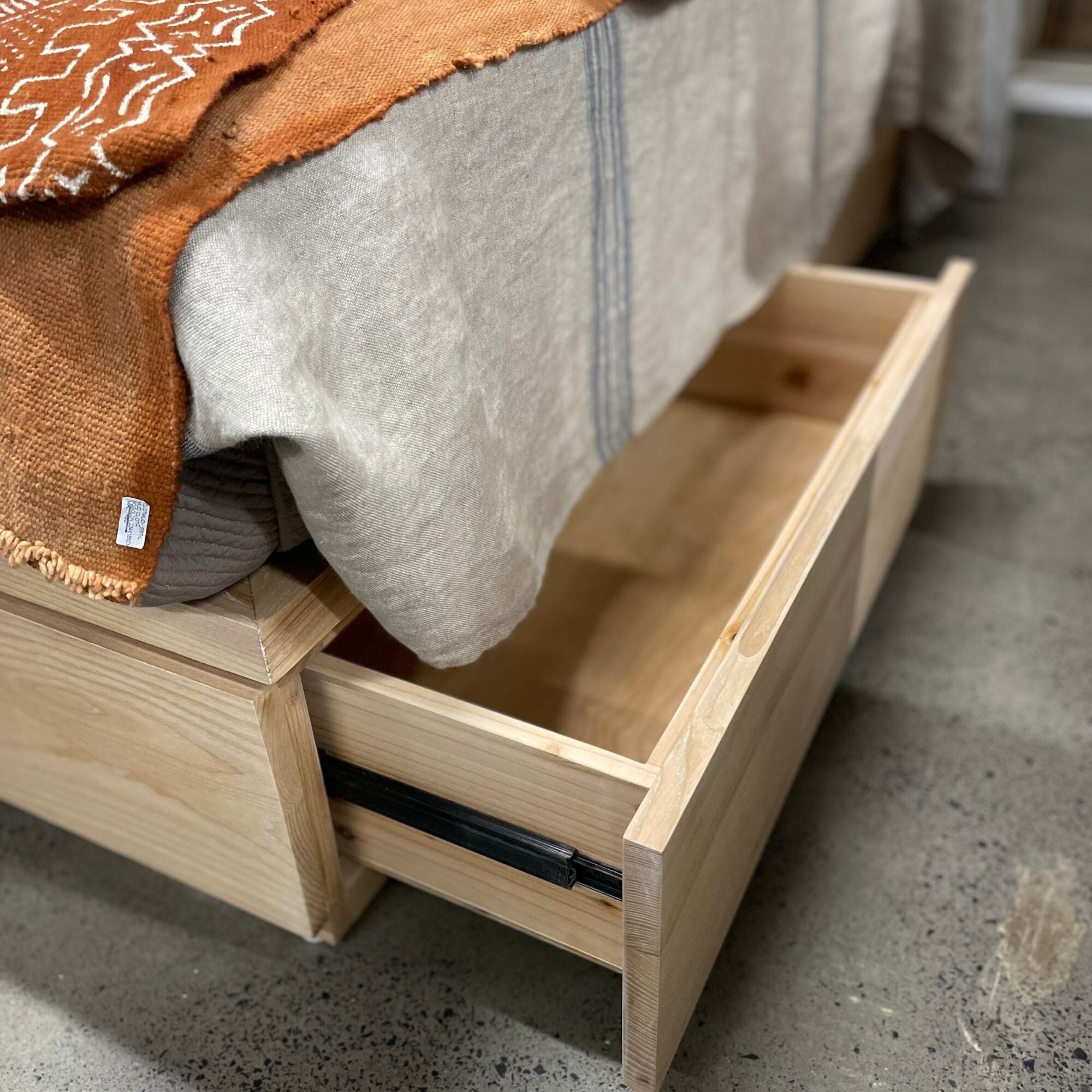Custom Storage Bed - Queen Bedroom Furniture Beachwood Designs