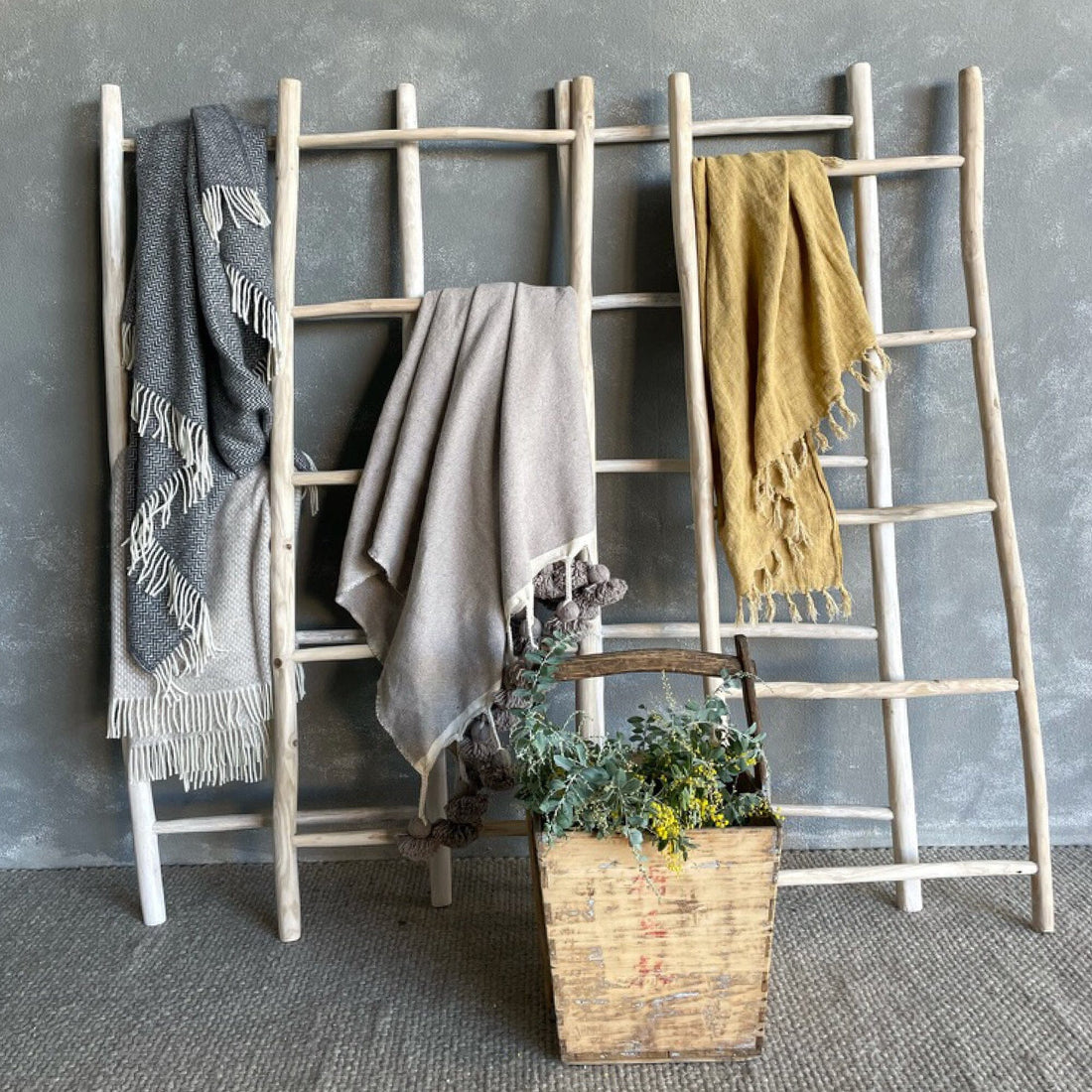 Driftwood Timber Ladder - Medium Homewares Beachwood Designs