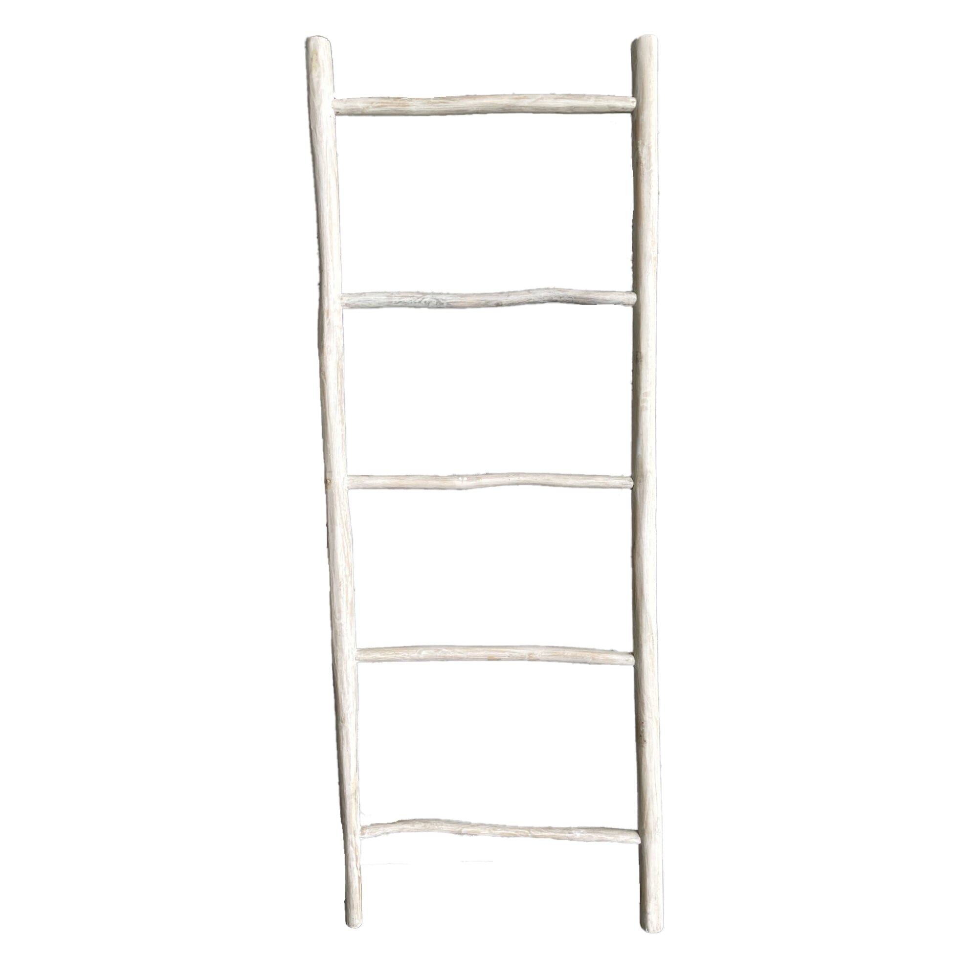 Driftwood Timber Ladder - Medium Homewares Beachwood Designs White Wash