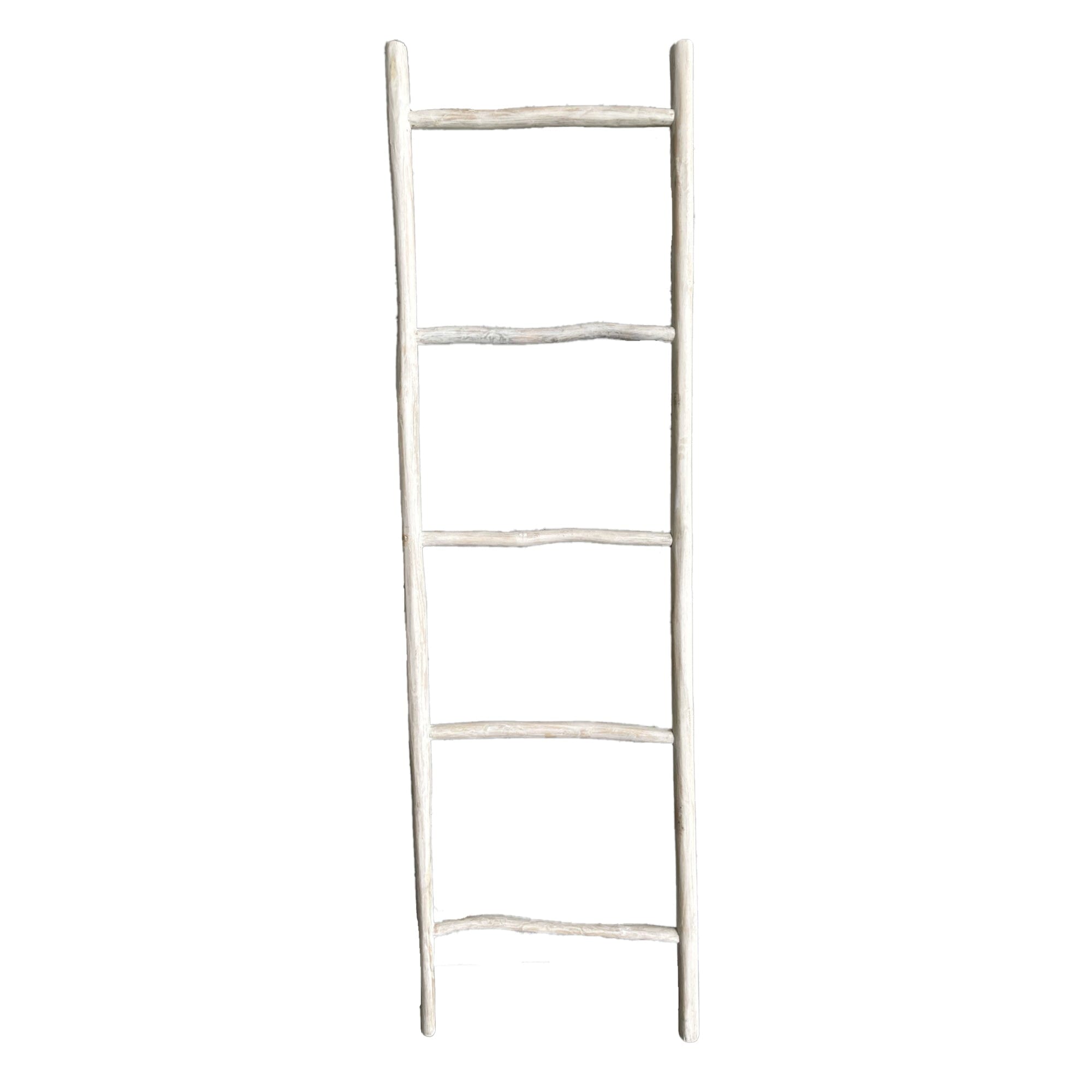 Driftwood Timber Ladder - Small Homewares Beachwood Designs White Wash