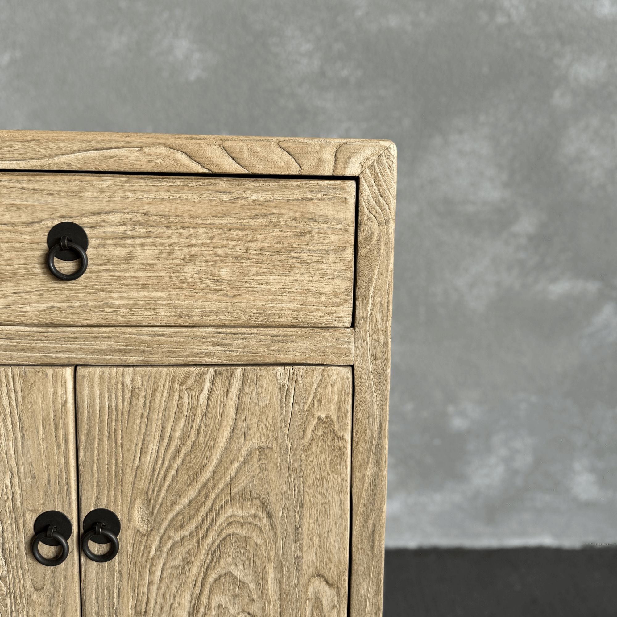 Elm Bedside L500mm - 1 Drawer & 2 Doors - Natural Elm Bedroom Furniture Beachwood Designs