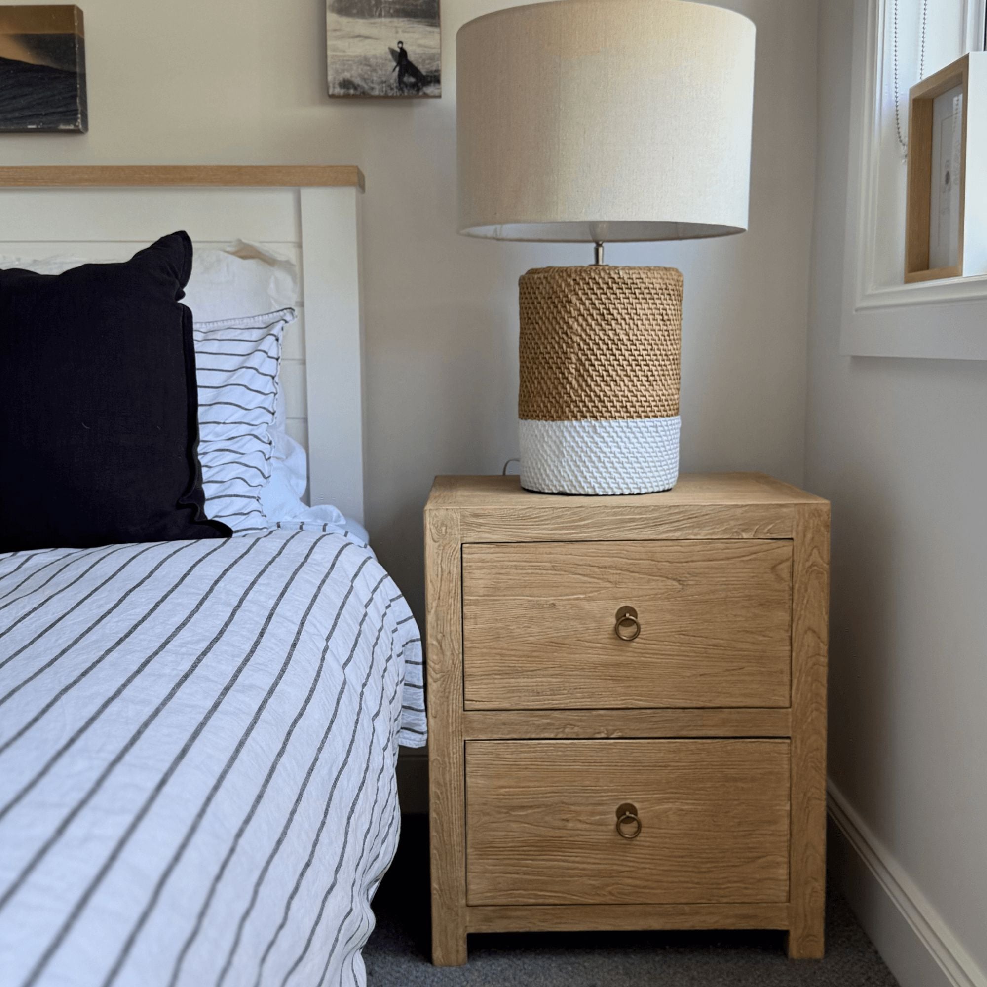 Elm Bedside L550mm - 2 Drawer Bedroom Furniture Beachwood Designs