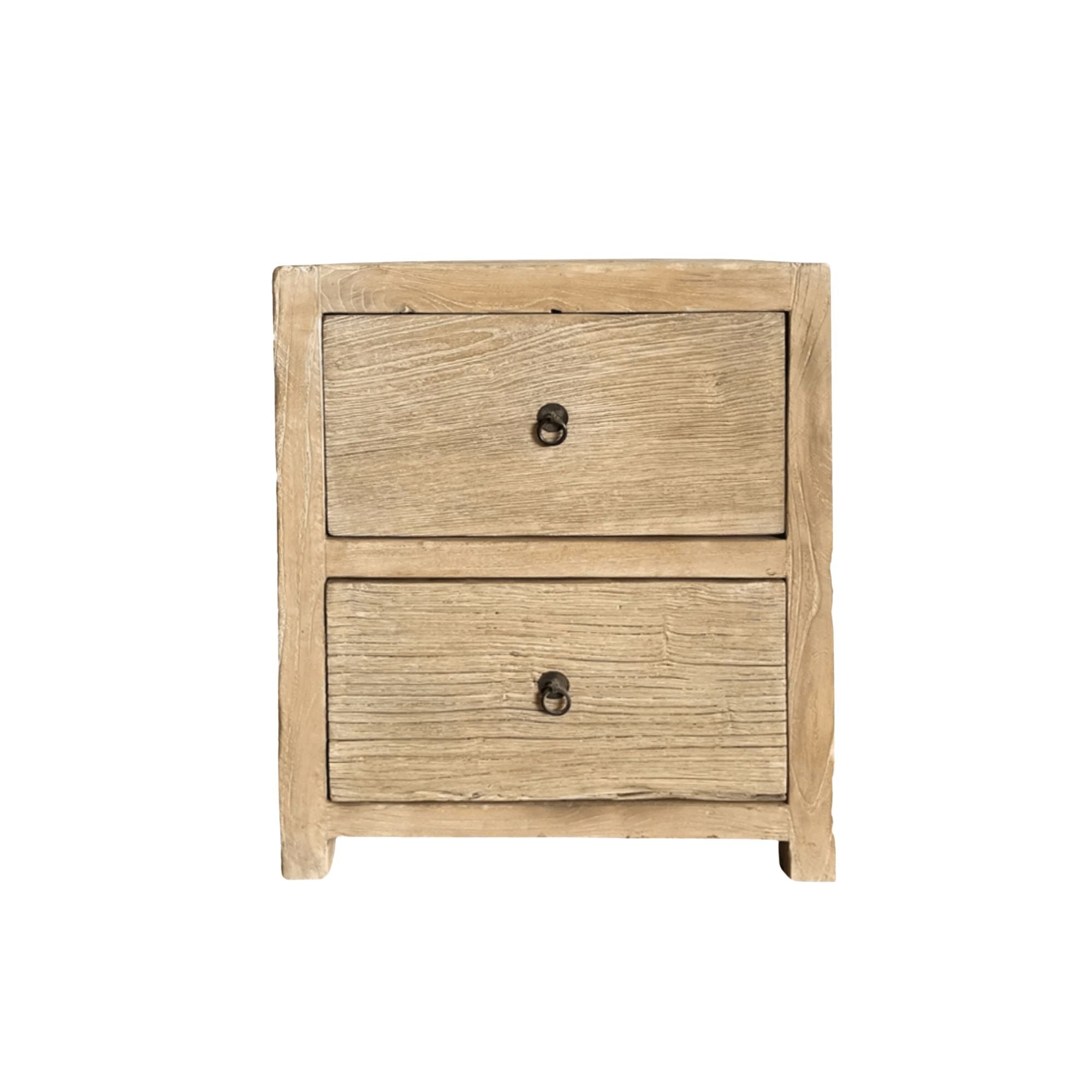 Elm Bedside L550mm - 2 Drawer Bedroom Furniture Beachwood Designs Natural Elm
