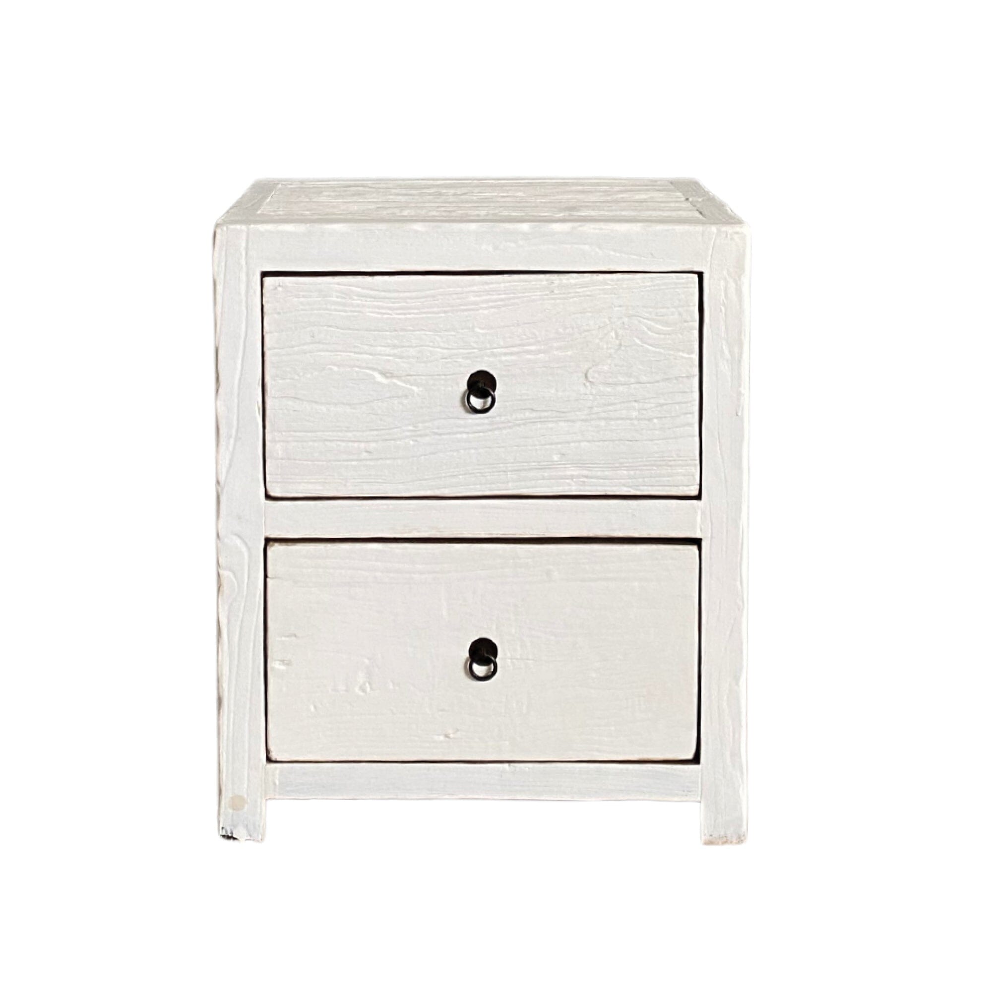 Elm Bedside L550mm - 2 Drawer Bedroom Furniture Beachwood Designs Painted White Elm