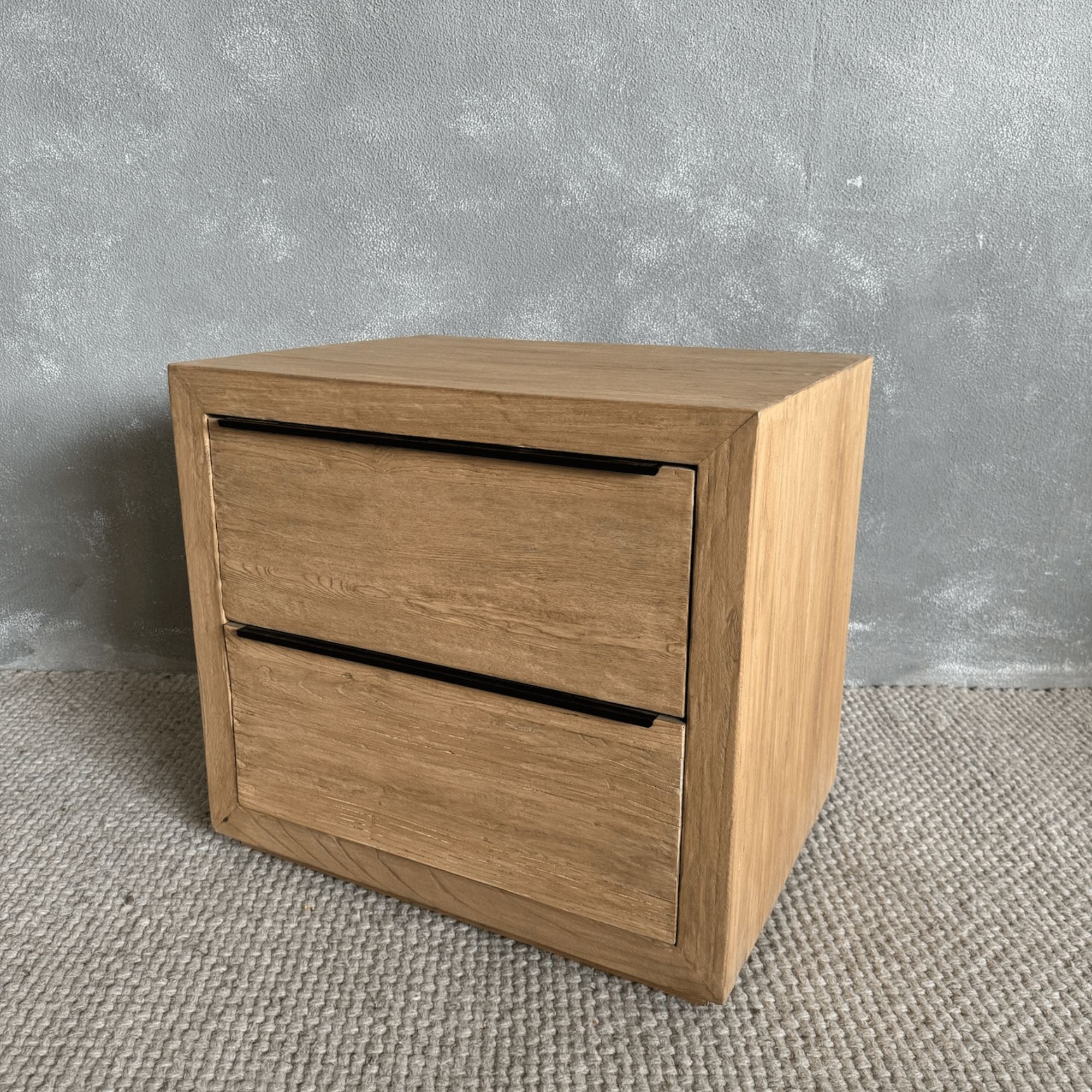 Elm Bedside Table L660mm - 2 Drawers Bedroom Furniture Beachwood Designs