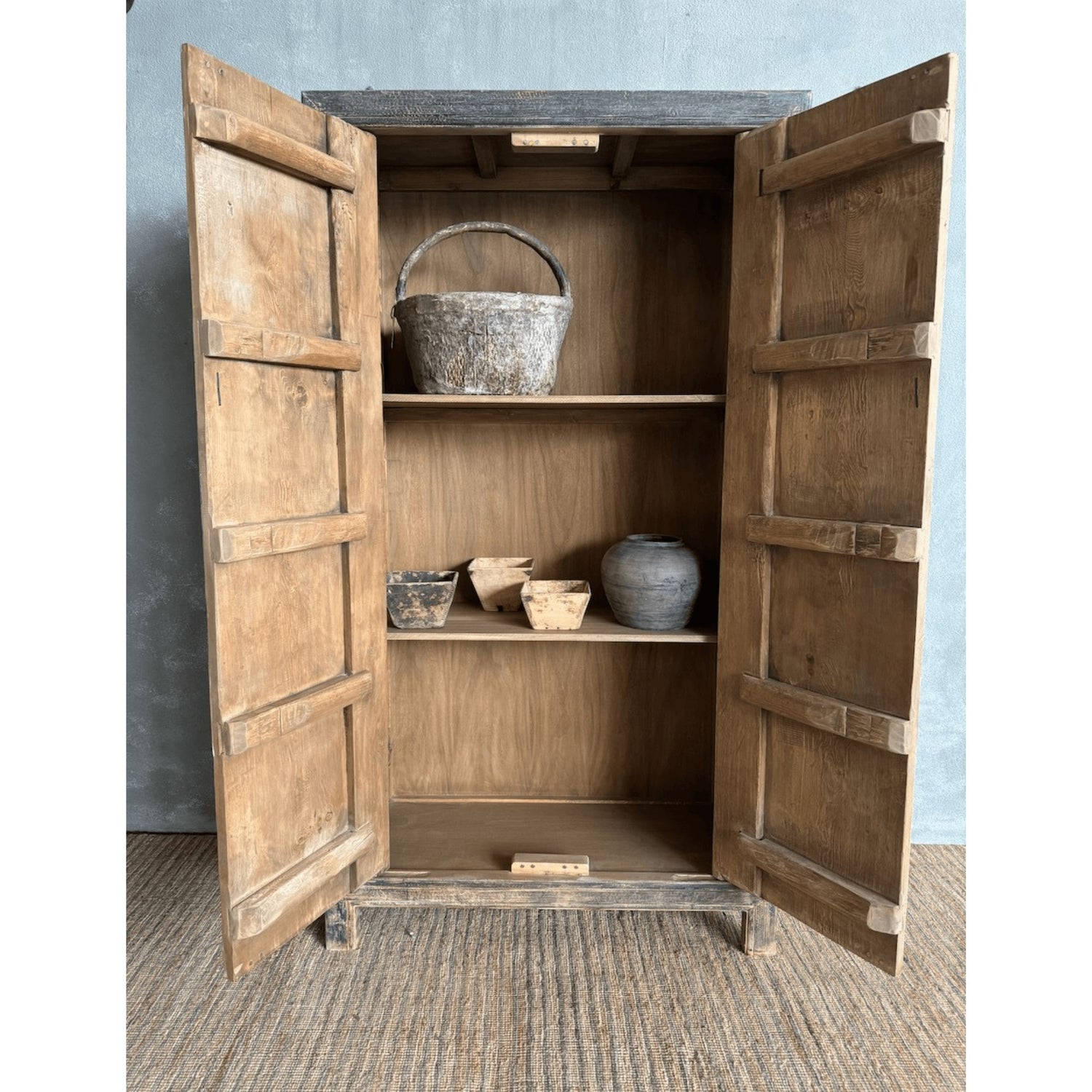 Elm Cupboard - Distressed Black Living Furniture Beachwood Designs