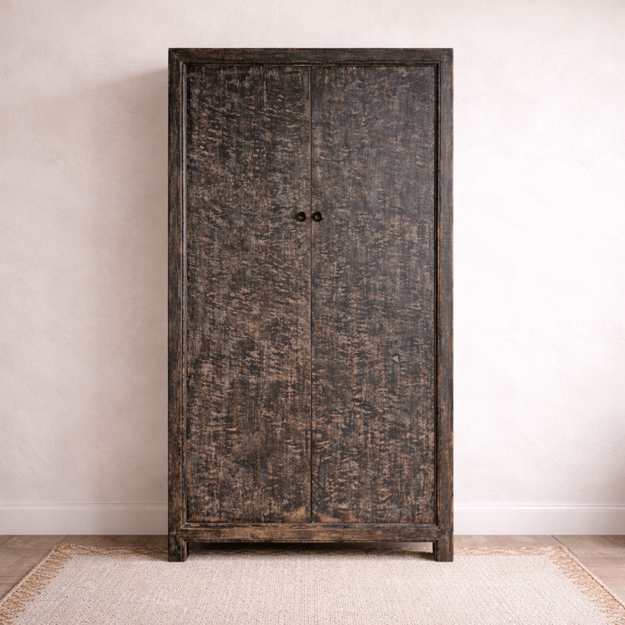 Elm Cupboard - Distressed Black Living Furniture Beachwood Designs