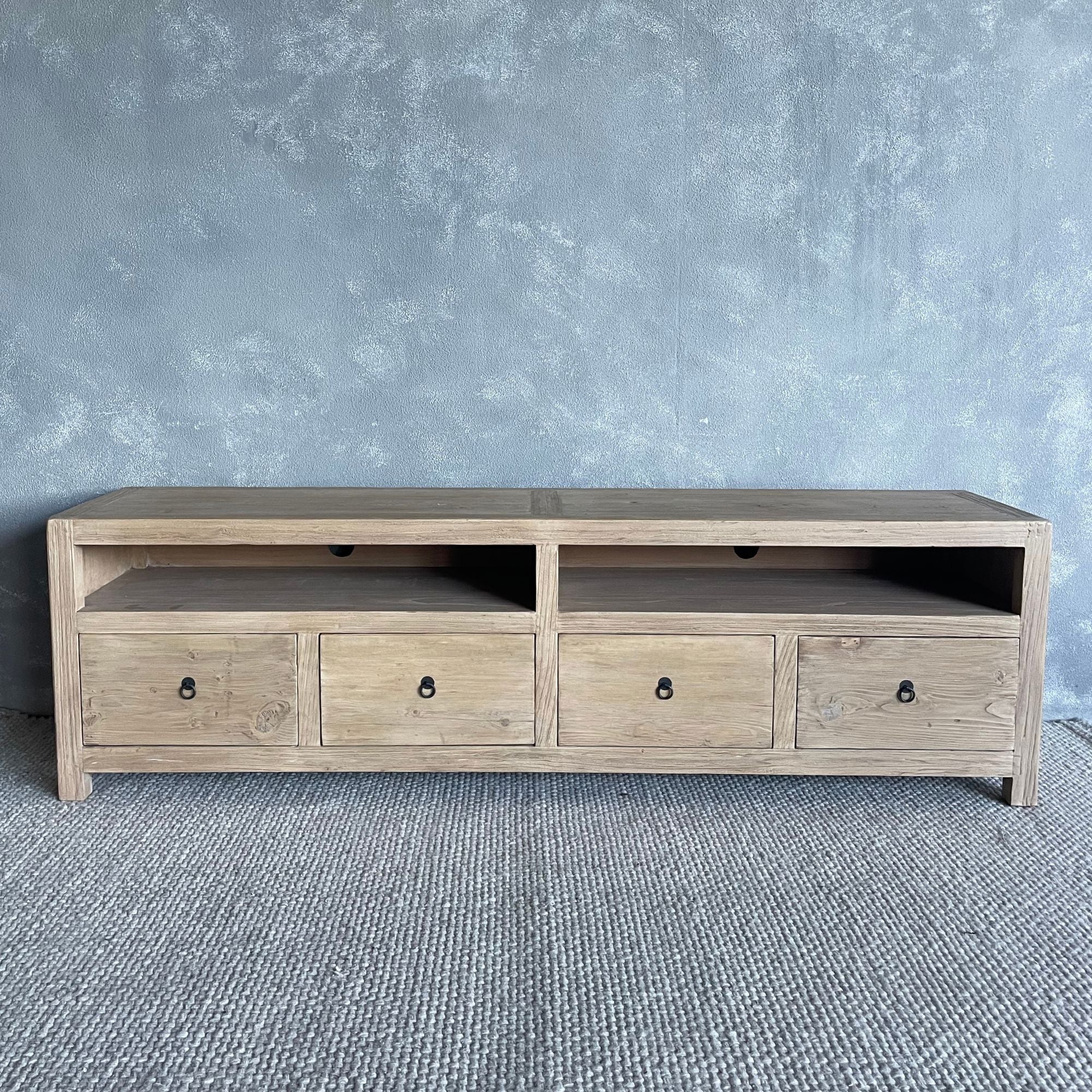 Elm Media Unit L2200mm - Open Shelf Living Furniture Beachwood Designs