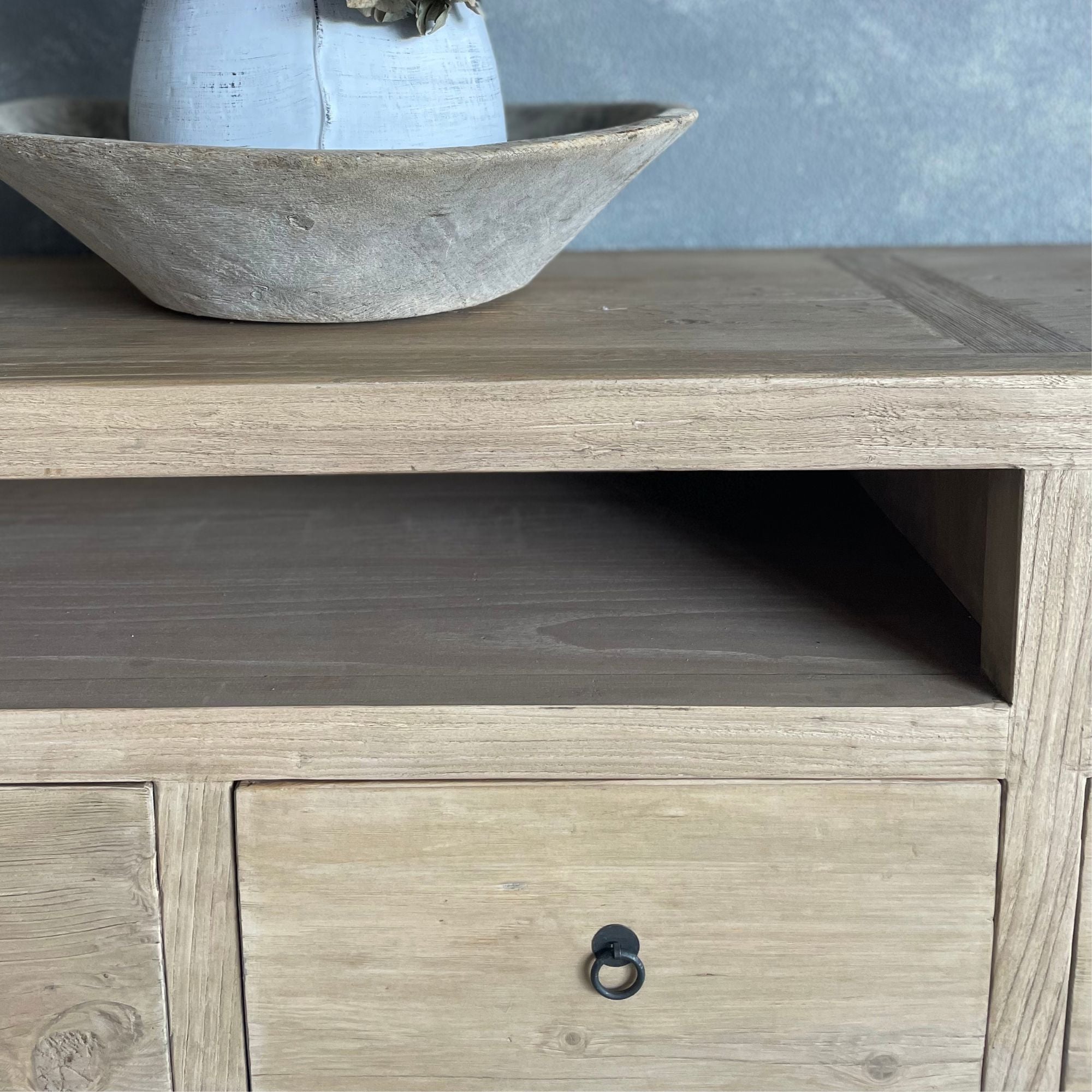 Elm Media Unit L2200mm - Open Shelf Living Furniture Beachwood Designs