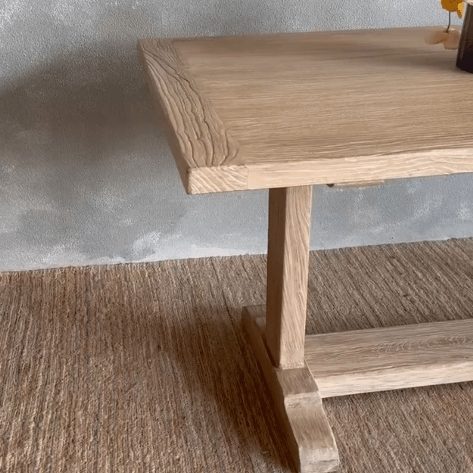 Elm Pedestal Dining Table L1800mm - Natural Dining Furniture Beachwood Designs