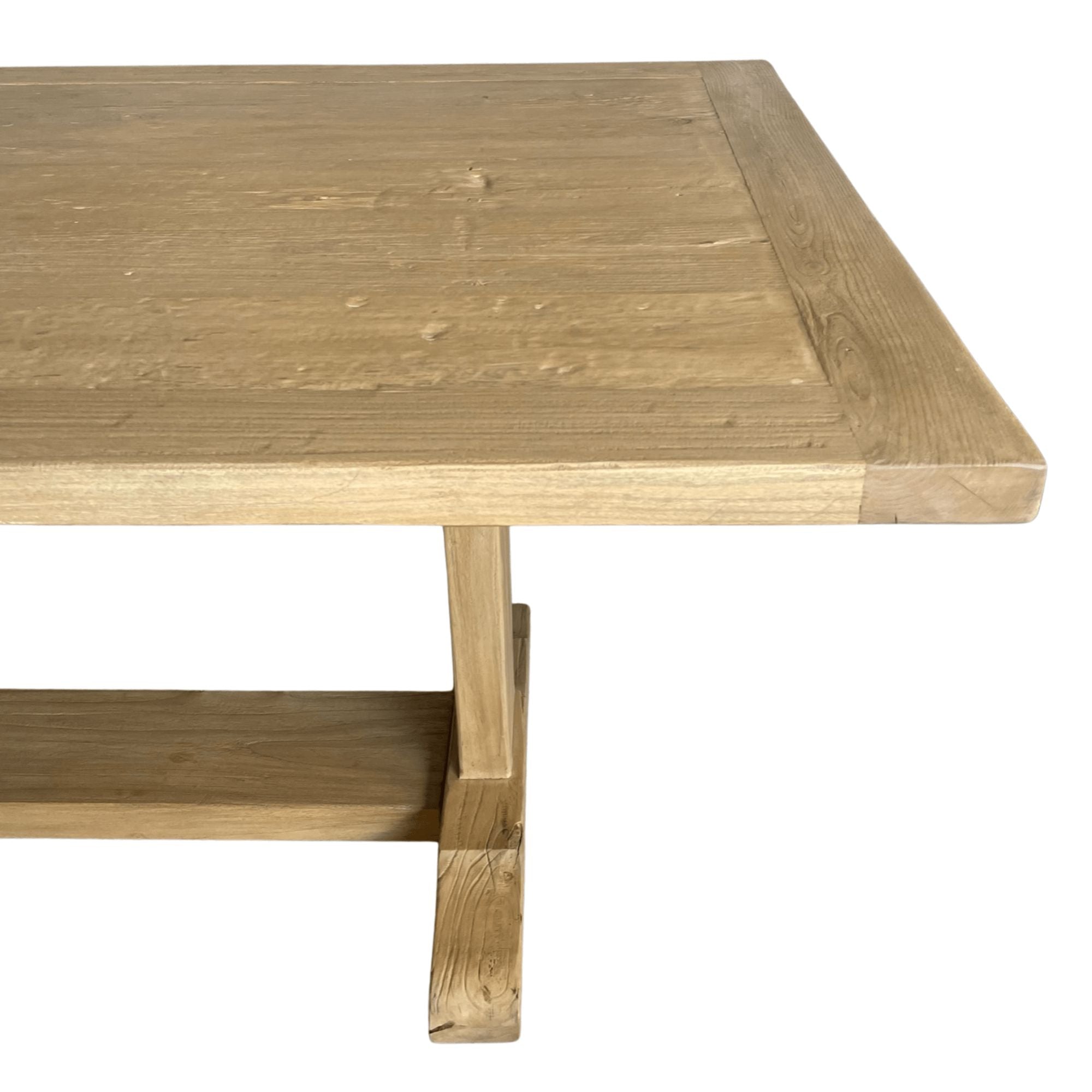 Elm Pedestal Dining Table L2200mm - Natural Dining Furniture Beachwood Designs