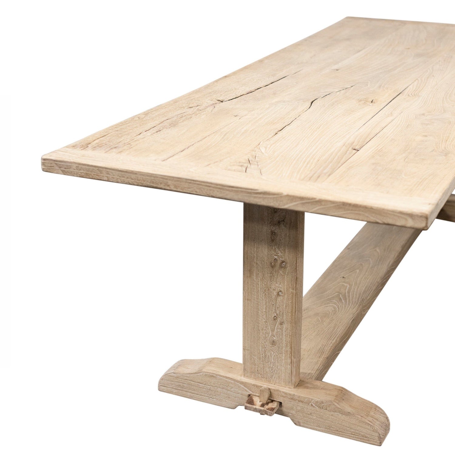 Elm Pedestal Dining Table L2400mm - Natural Dining Furniture Beachwood Designs 