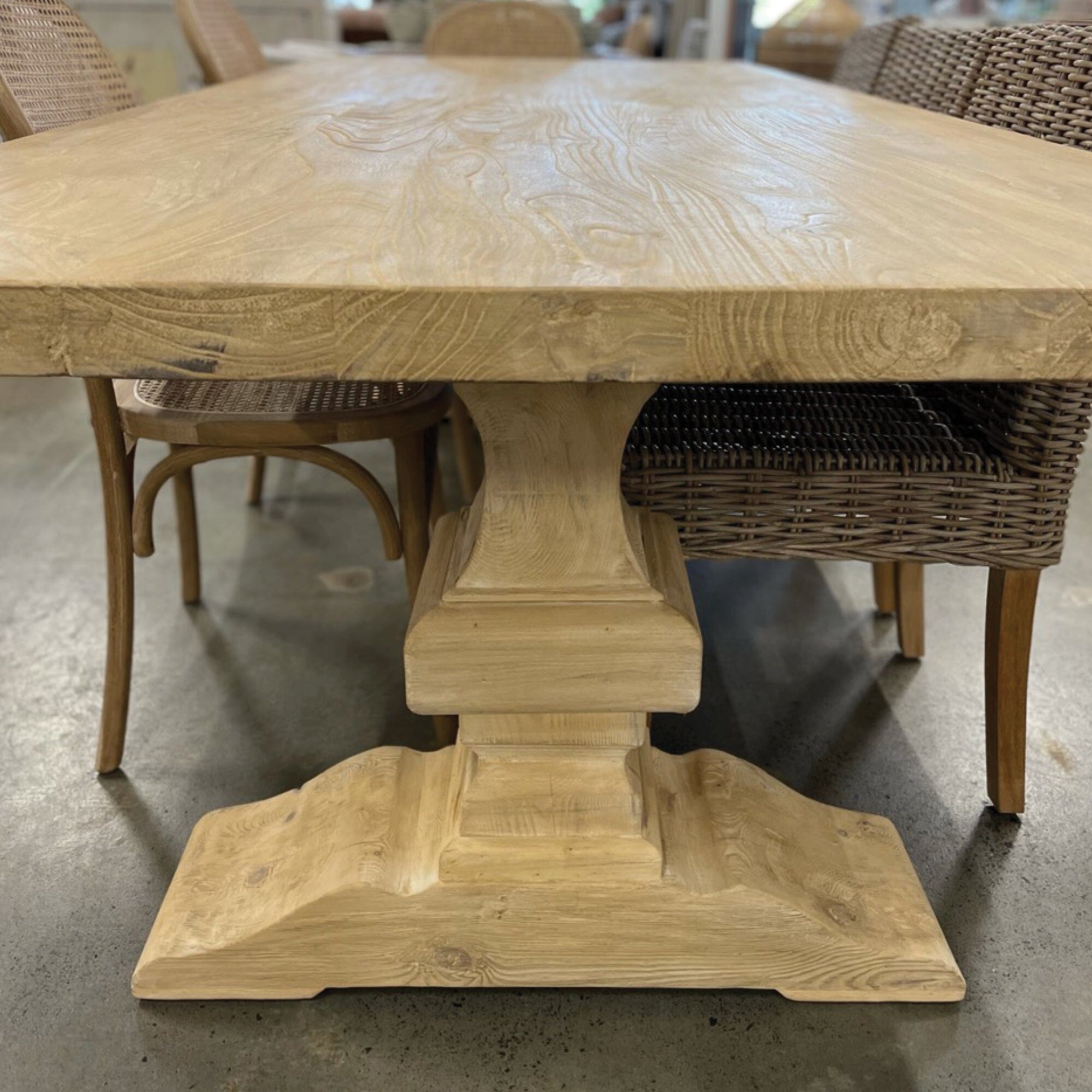 Elm Pedestal Dining Table L2440mm Dining Furniture Beachwood Designs