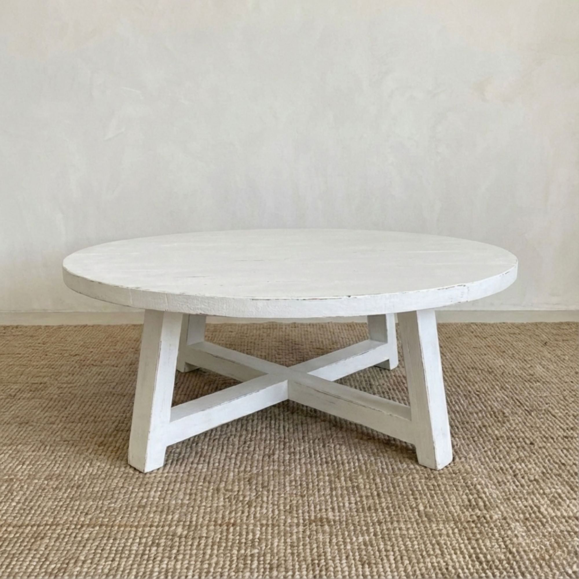 Elm Round Coffee Table - D1050mm - White Living Furniture Beachwood Designs