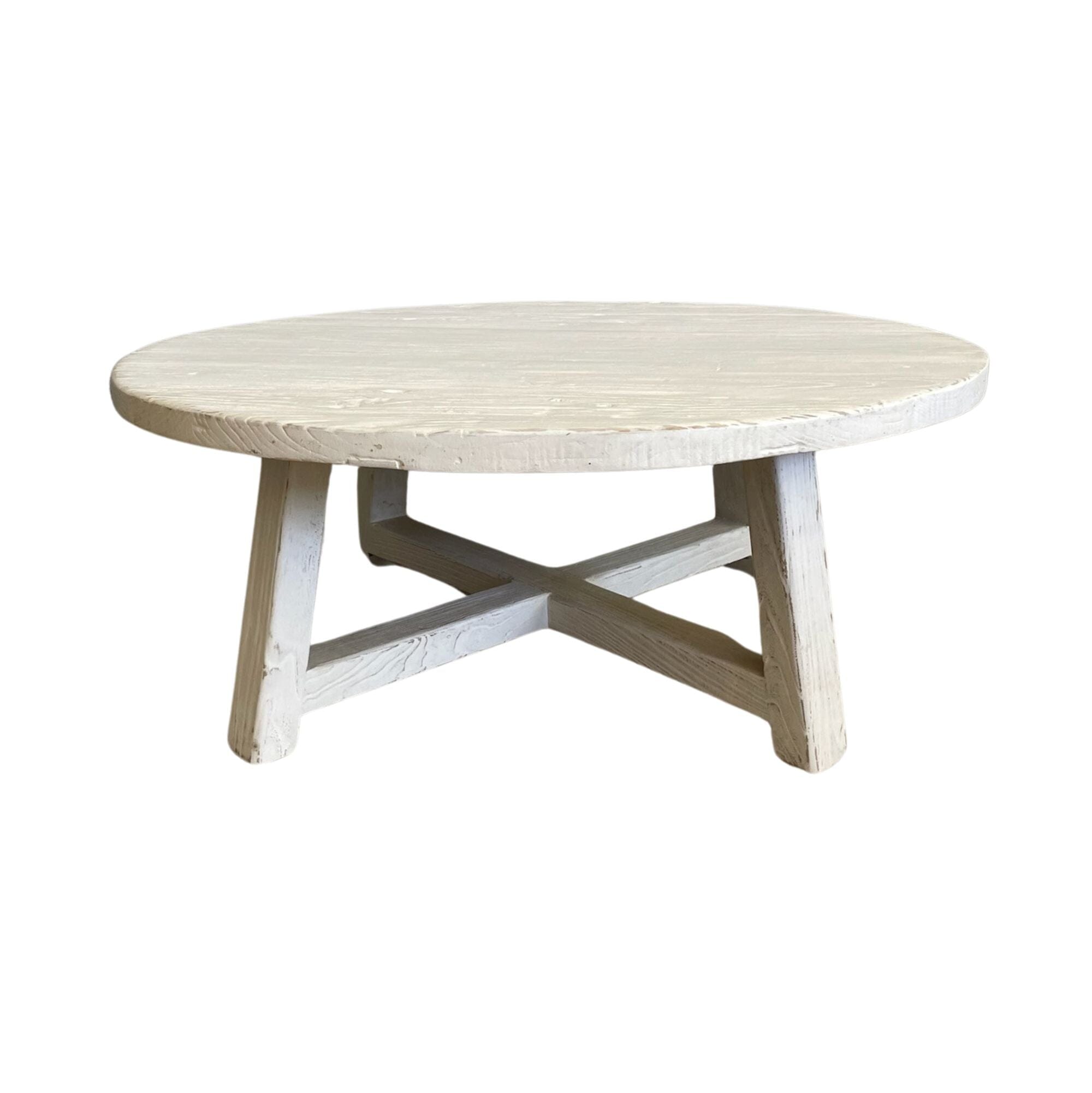 Elm Round Coffee Table - D1050mm - White Living Furniture Beachwood Designs