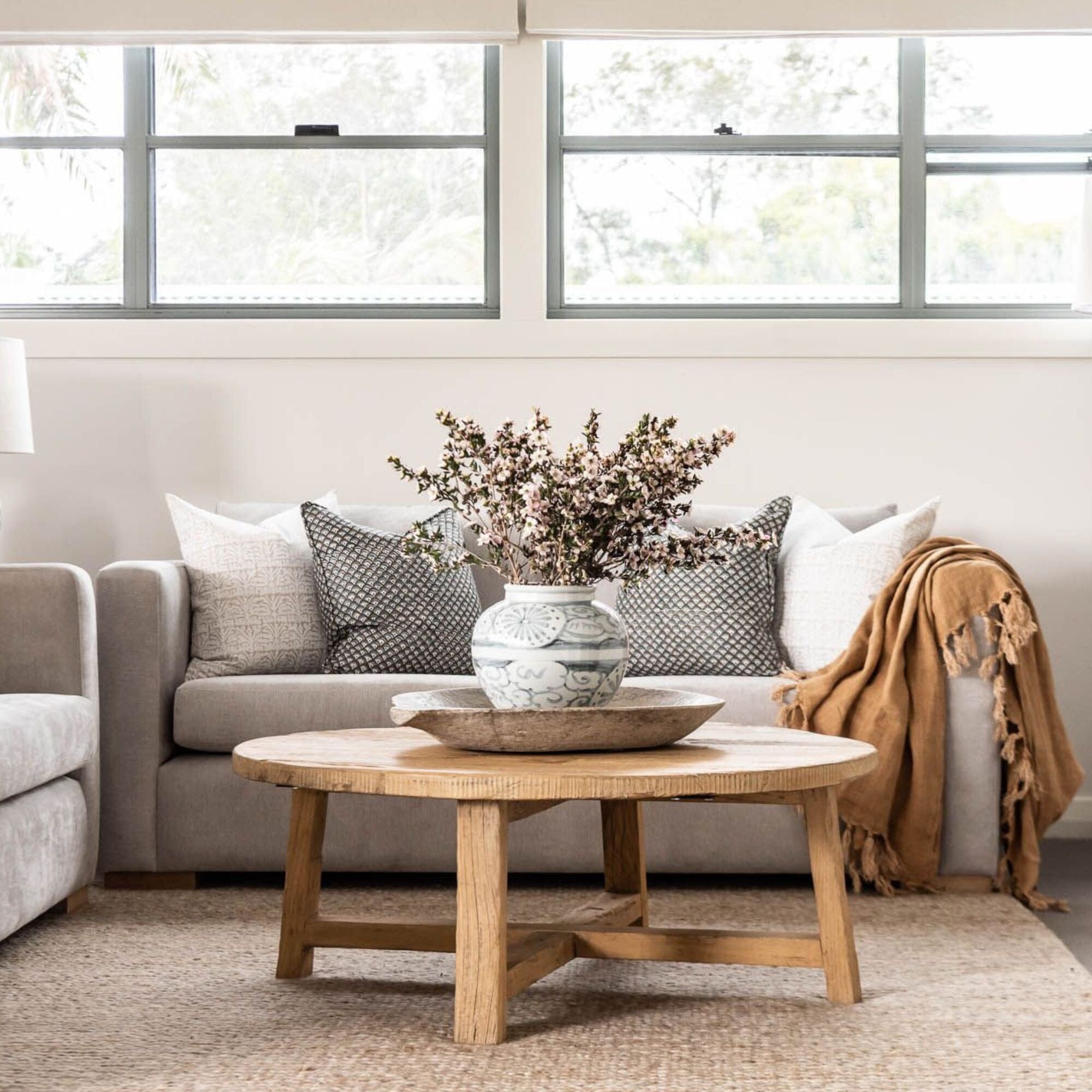 Elm Round Coffee Table - D1250mm - Natural Living Furniture Beachwood Designs