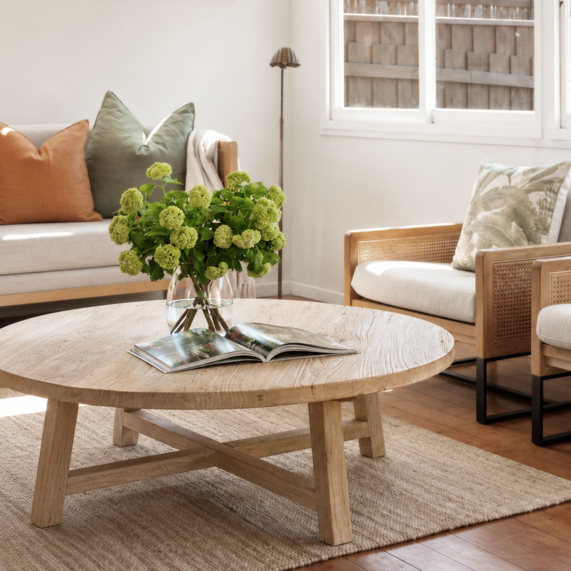 Elm Round Coffee Table - D1250mm - Natural Living Furniture Beachwood Designs