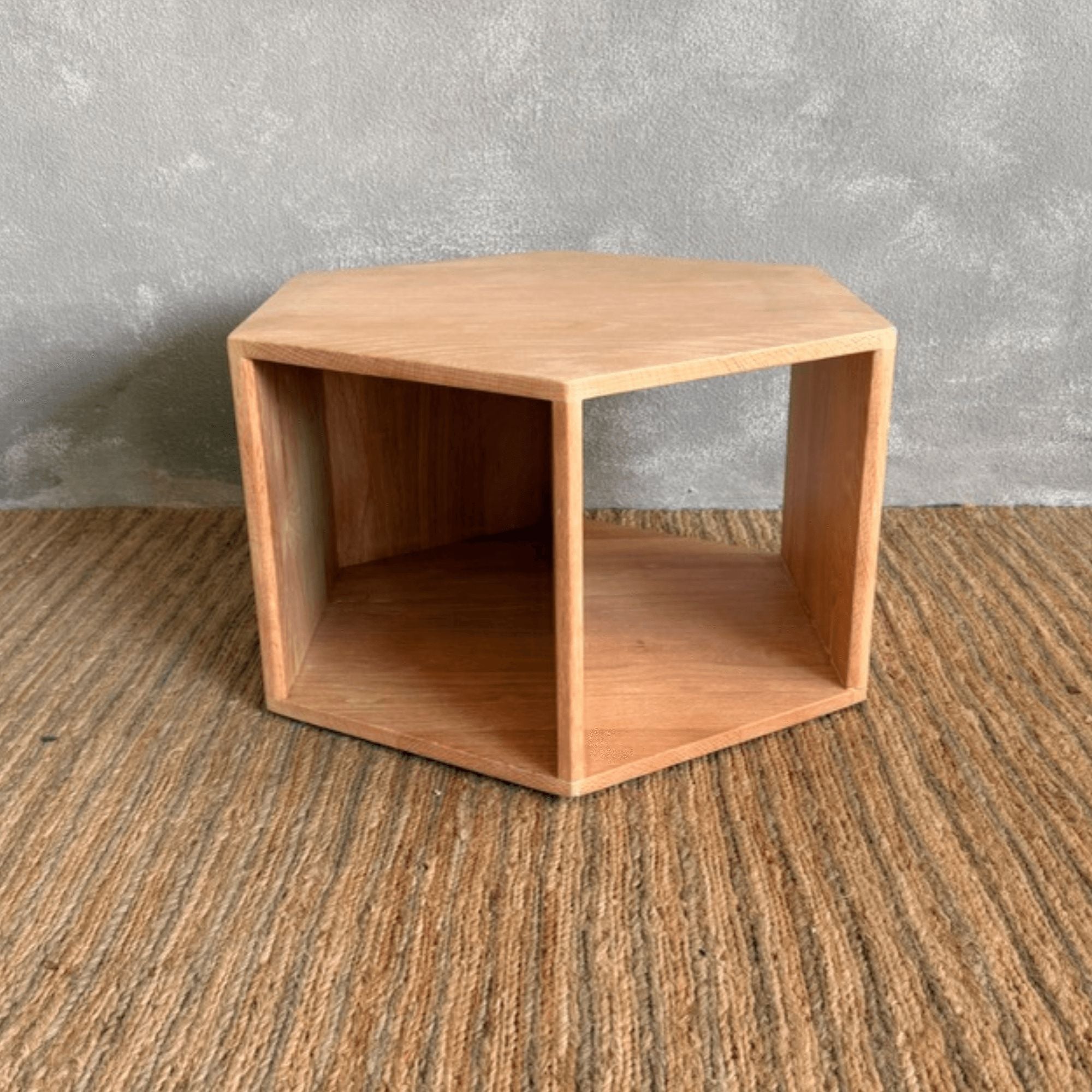 Freya Oak Hexagon Side Table Living Furniture Beachwood Designs