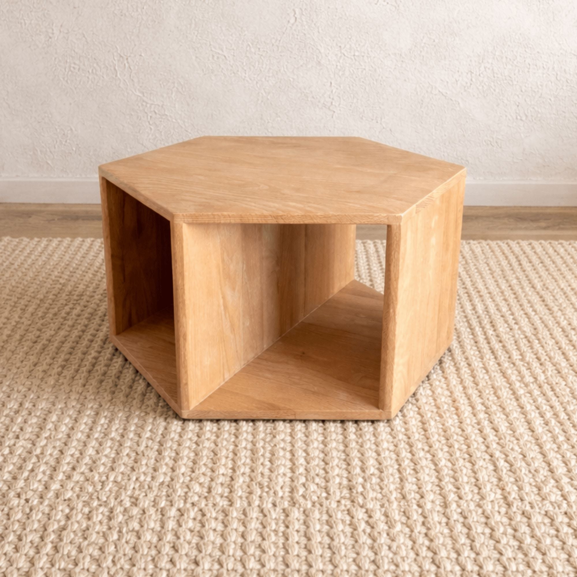 Freya Oak Hexagon Side Table Living Furniture Beachwood Designs