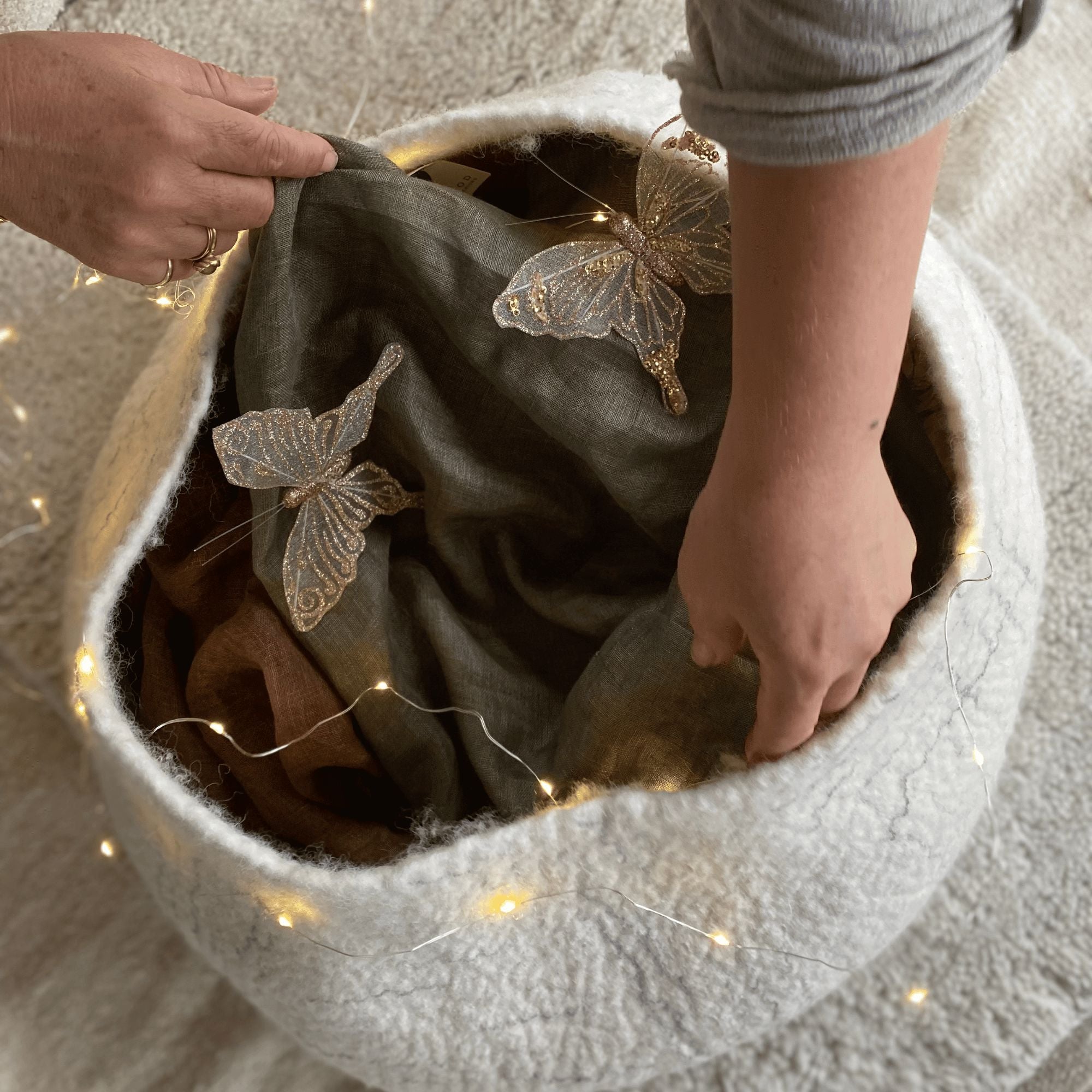 Ghana Felt Basket Homewares Beachwood Designs