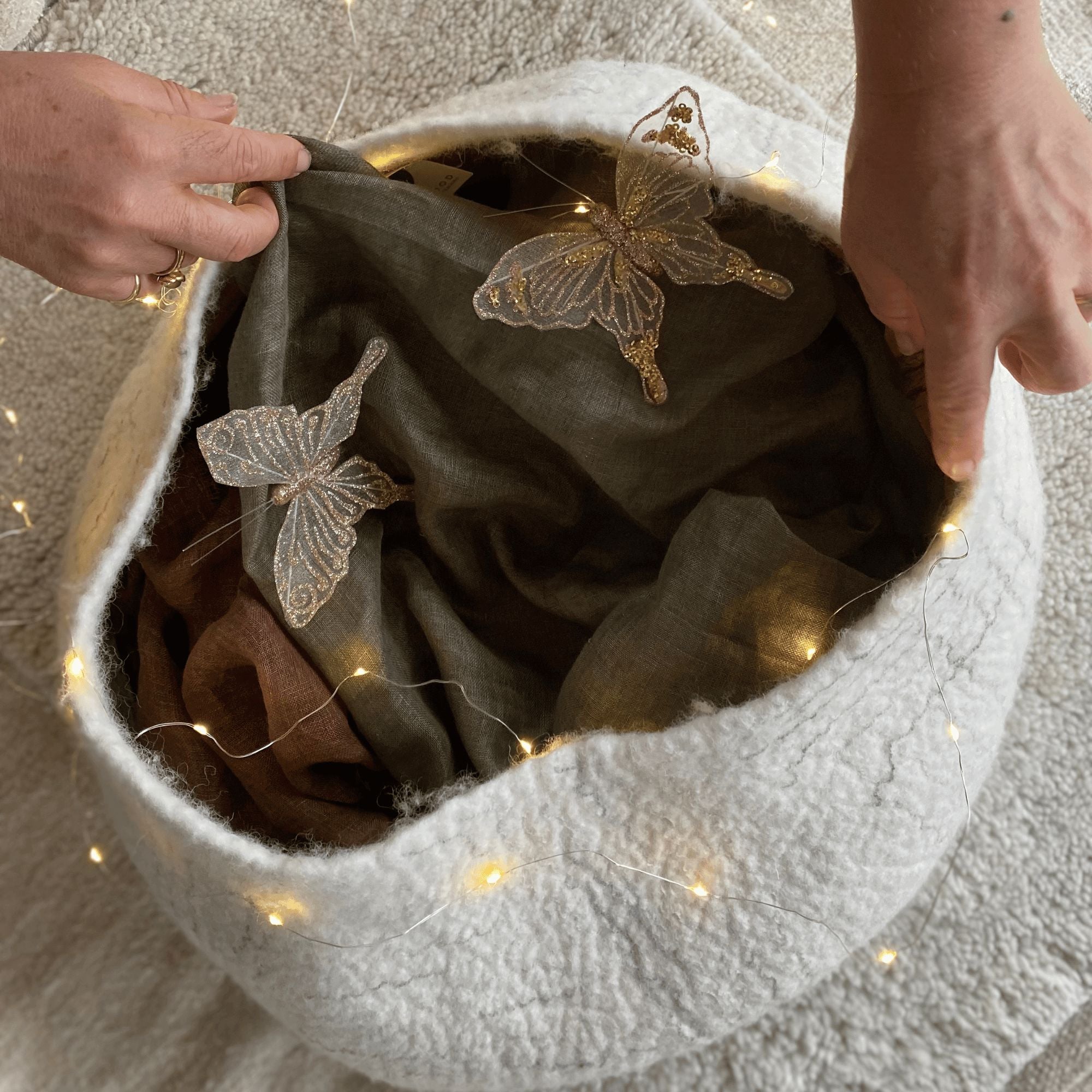 Ghana Felt Basket Homewares Beachwood Designs