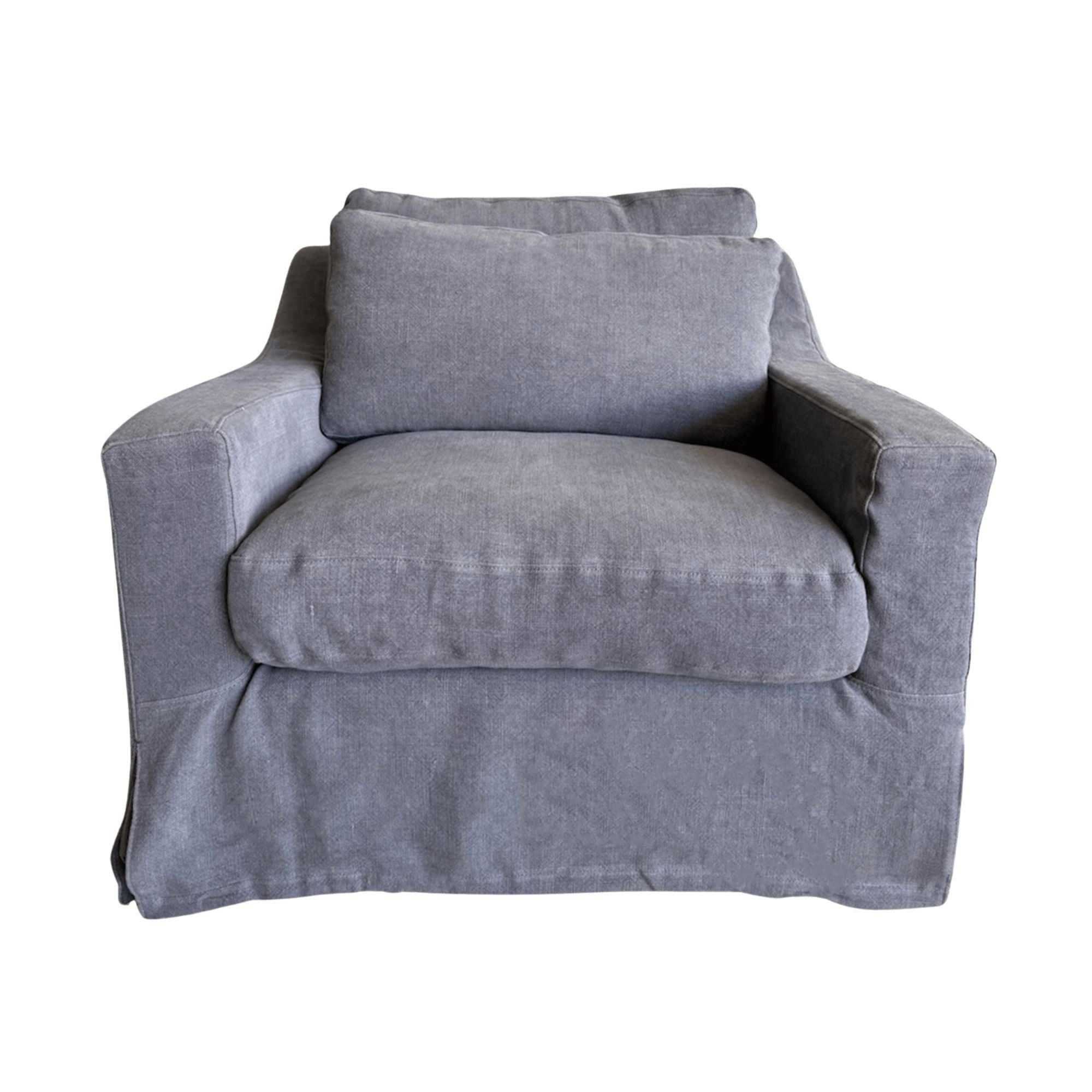 Hamilton Sofa - 1 Seater Living Furniture Beachwood Designs Cobalt Linen