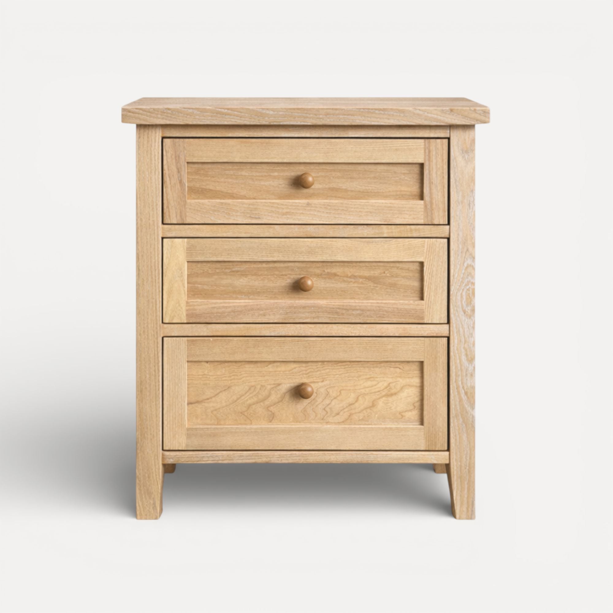 Hamptons Bedside L600mm - 3 Drawer Bedroom Furniture Beachwood Designs