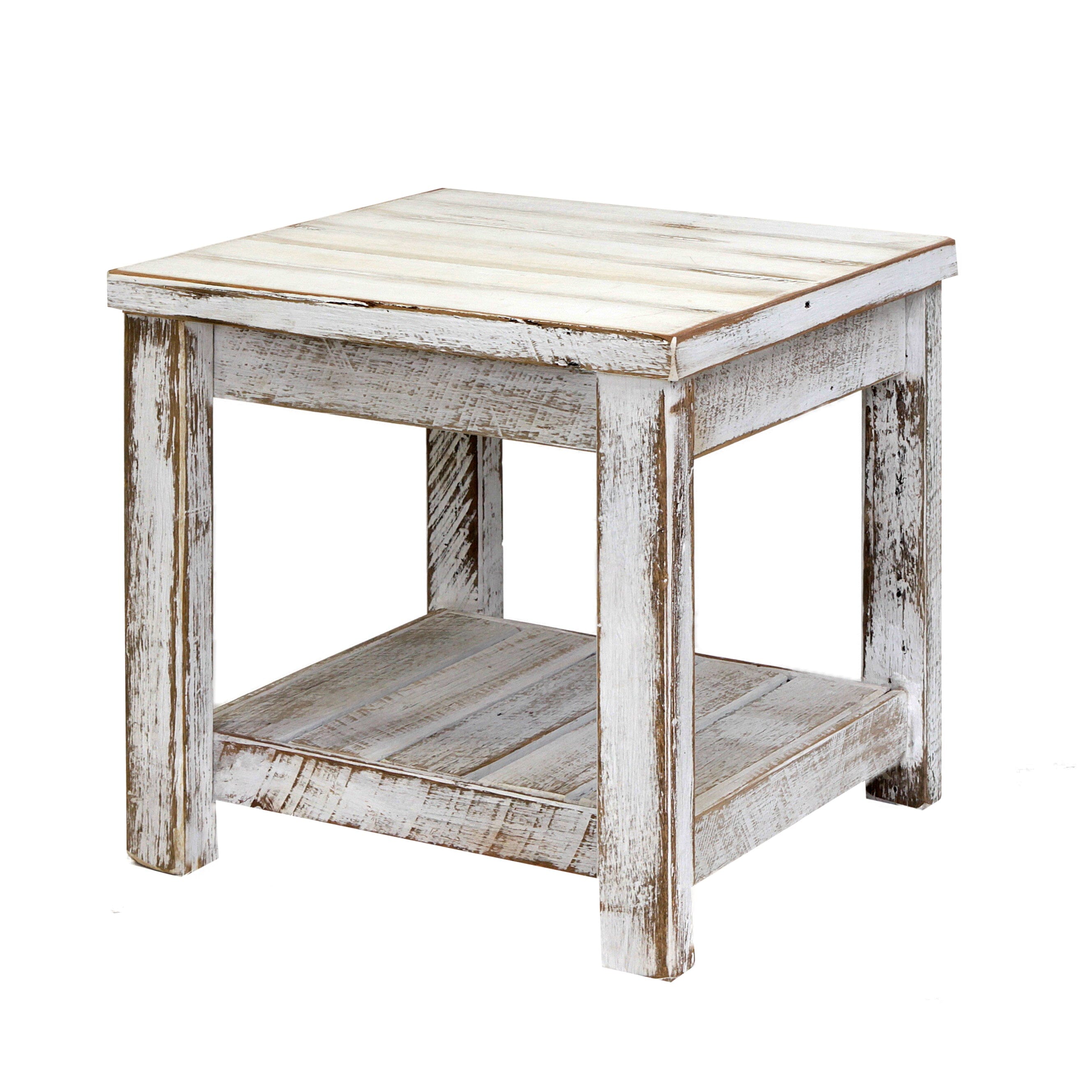 Indoor White Wash Side Table Living Furniture Beachwood Designs