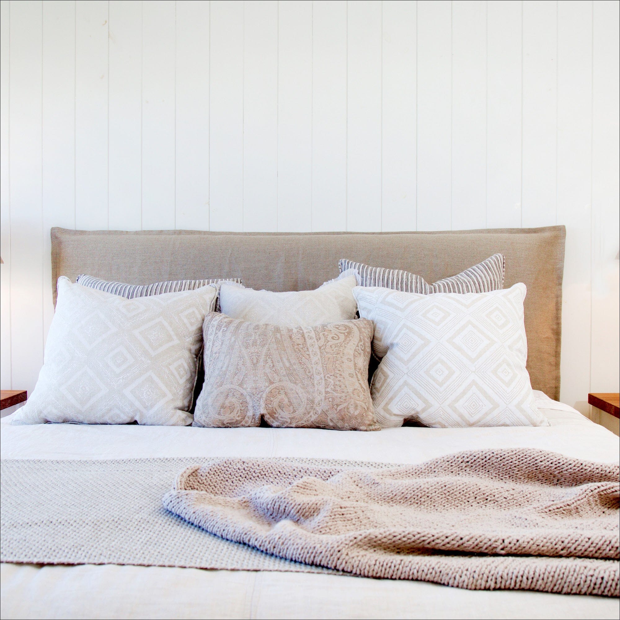 Laguna Linen Bedhead - Queen Bedroom Furniture Beachwood Designs
