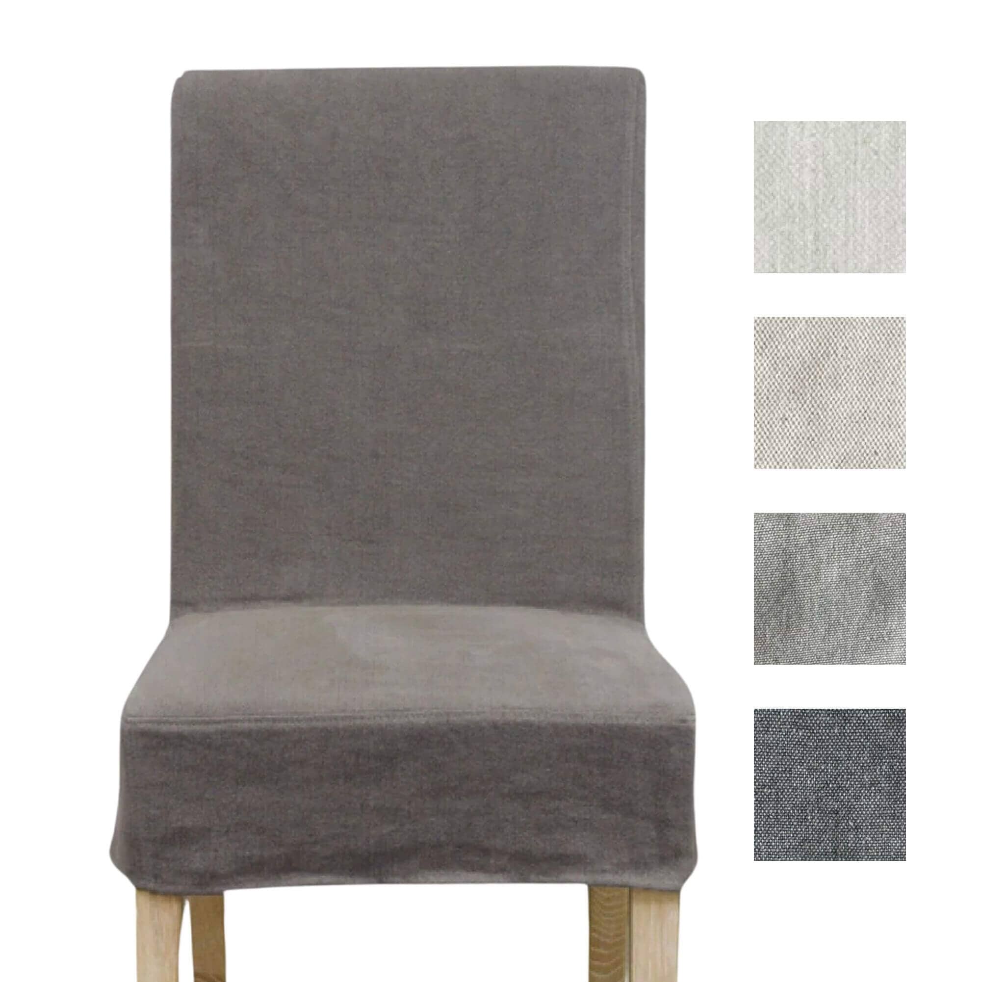 Linen Slip Cover for Collaroy High Back Chair Dining Furniture Beachwood Designs Grey Linen