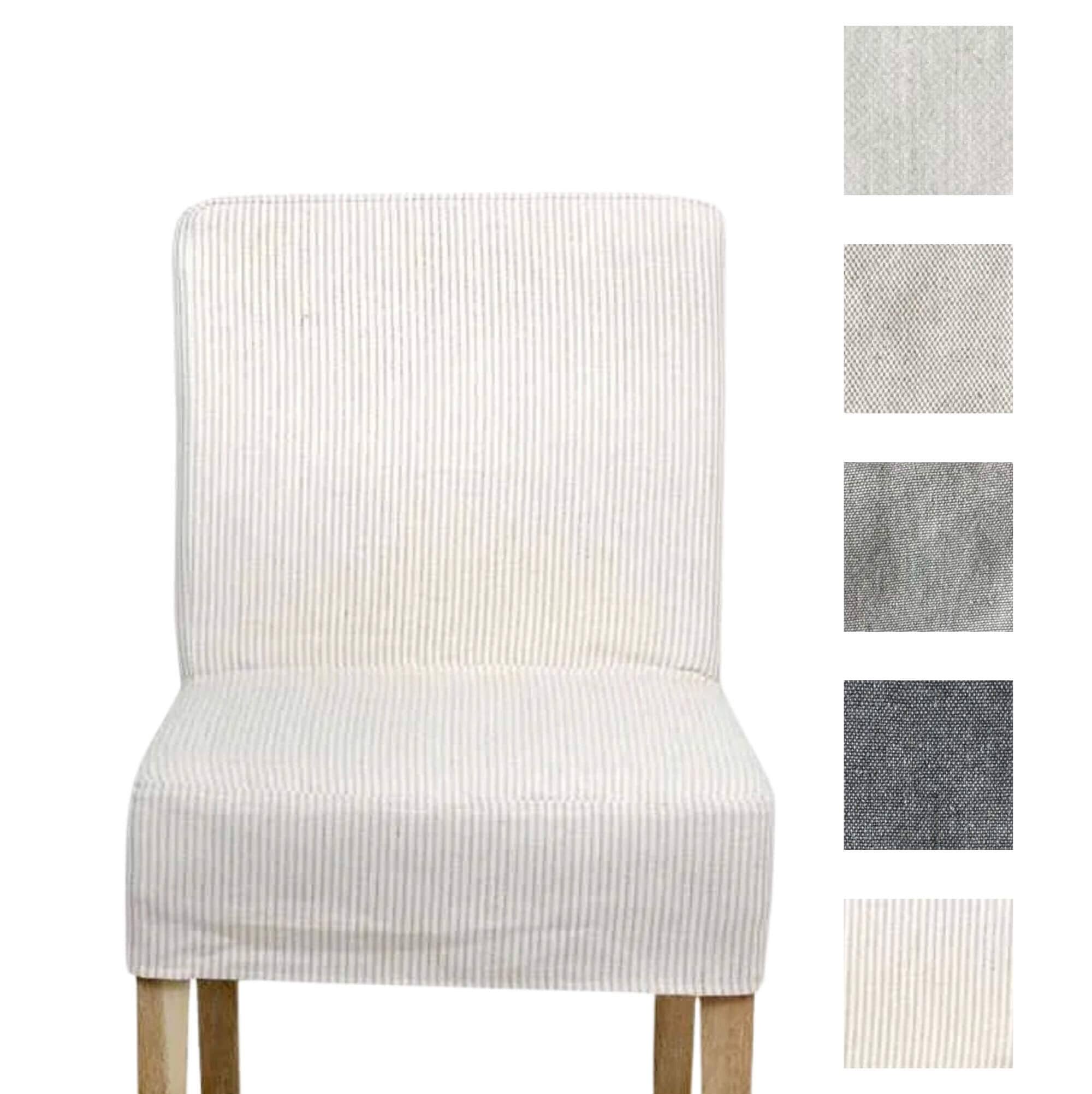 Linen Slip Cover for Collaroy Low Back Chair Dining Furniture Beachwood Designs Pinstripe