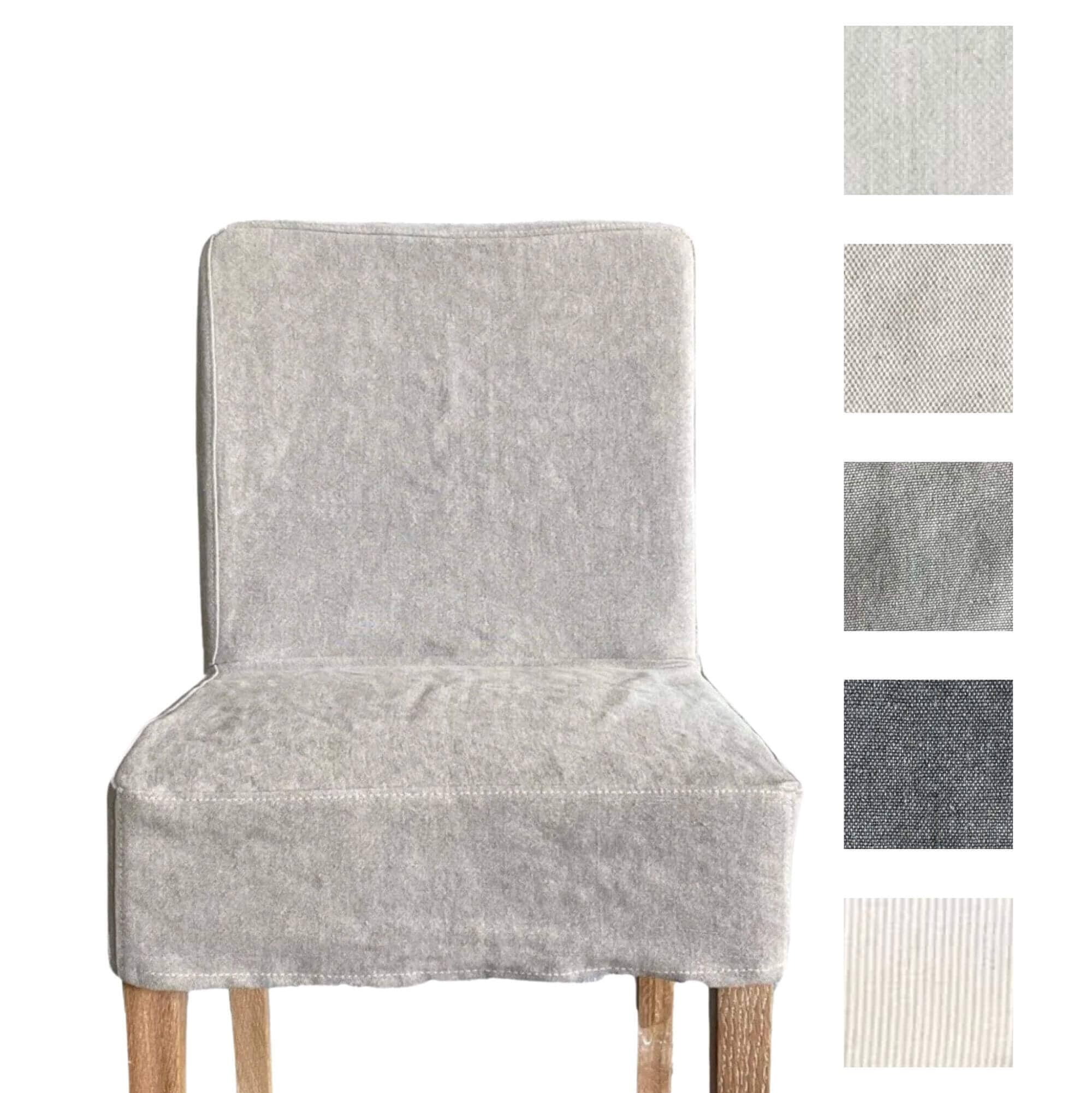 Linen Slip Cover for Collaroy Low Back Chair Dining Furniture Beachwood Designs Shale Linen