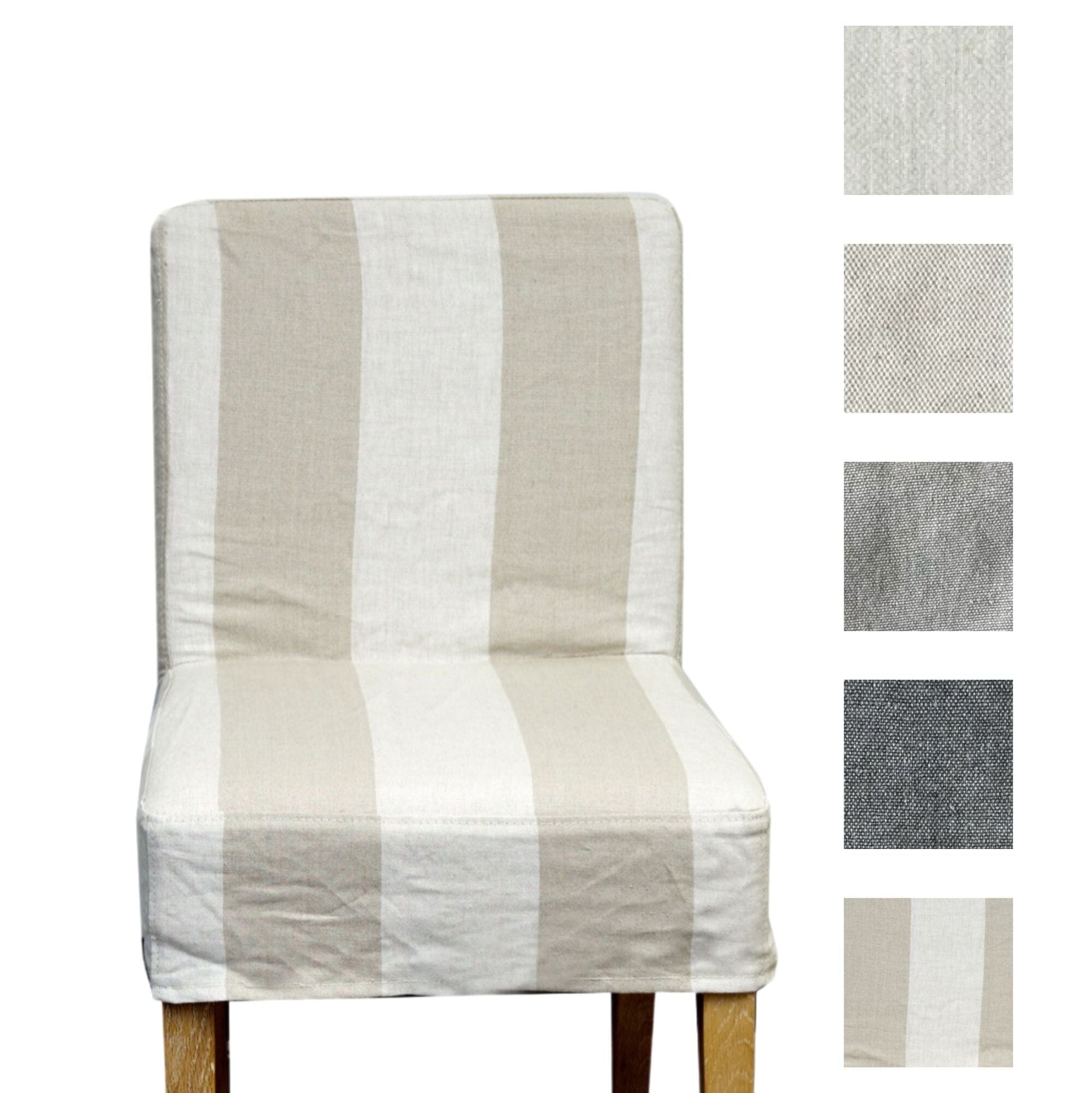 Linen Slip Cover for Collaroy Low Back Chair Dining Furniture Beachwood Designs Wide Stripe