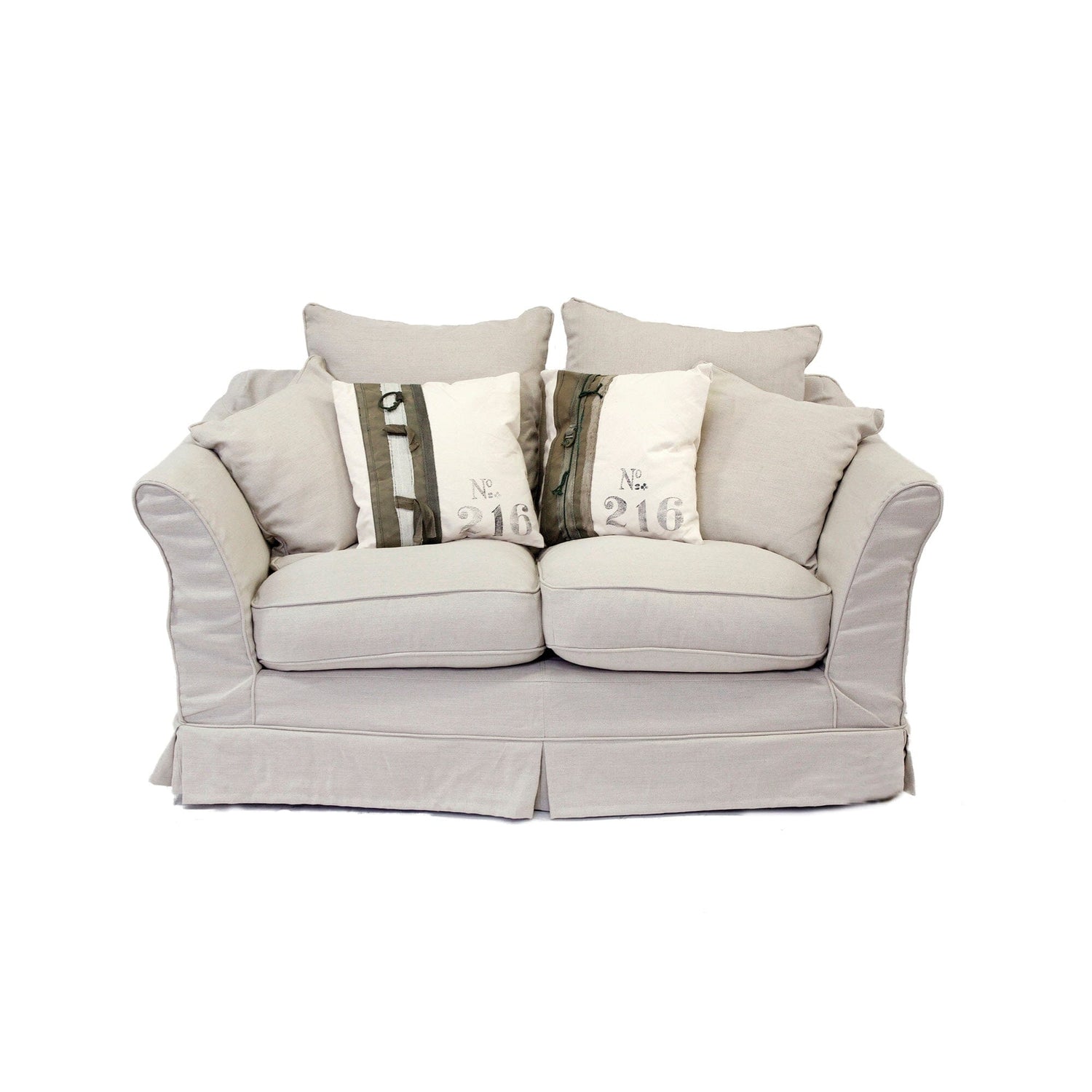 Lisboa Sofa - 2 Seater Living Furniture Beachwood Designs Salt &amp; Pepper Linen Cotton 