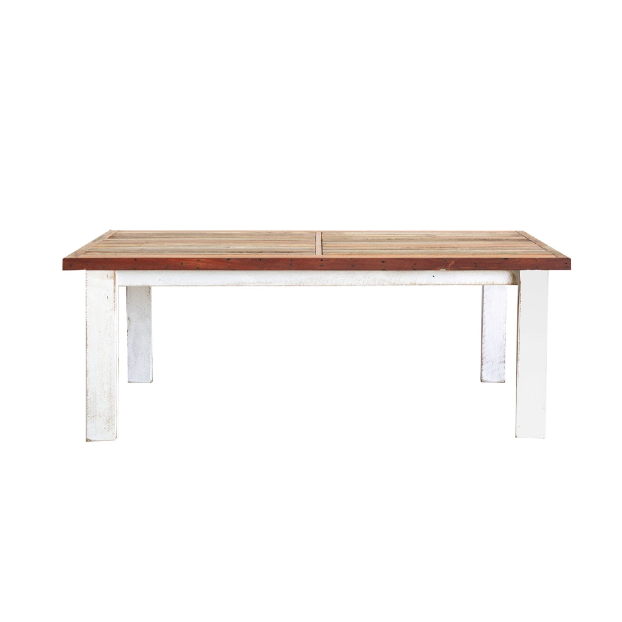 Local Handmade Outdoor Table L2100mm Outdoor Furniture Beachwood Designs White & Fence Paling Oiled Top