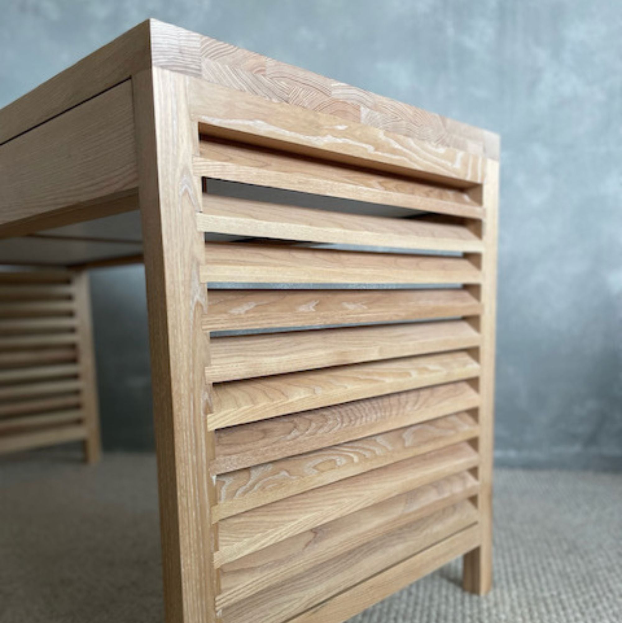 Louvred Desk L1500mm with 2 Drawers Office & Storage Furniture Beachwood Designs