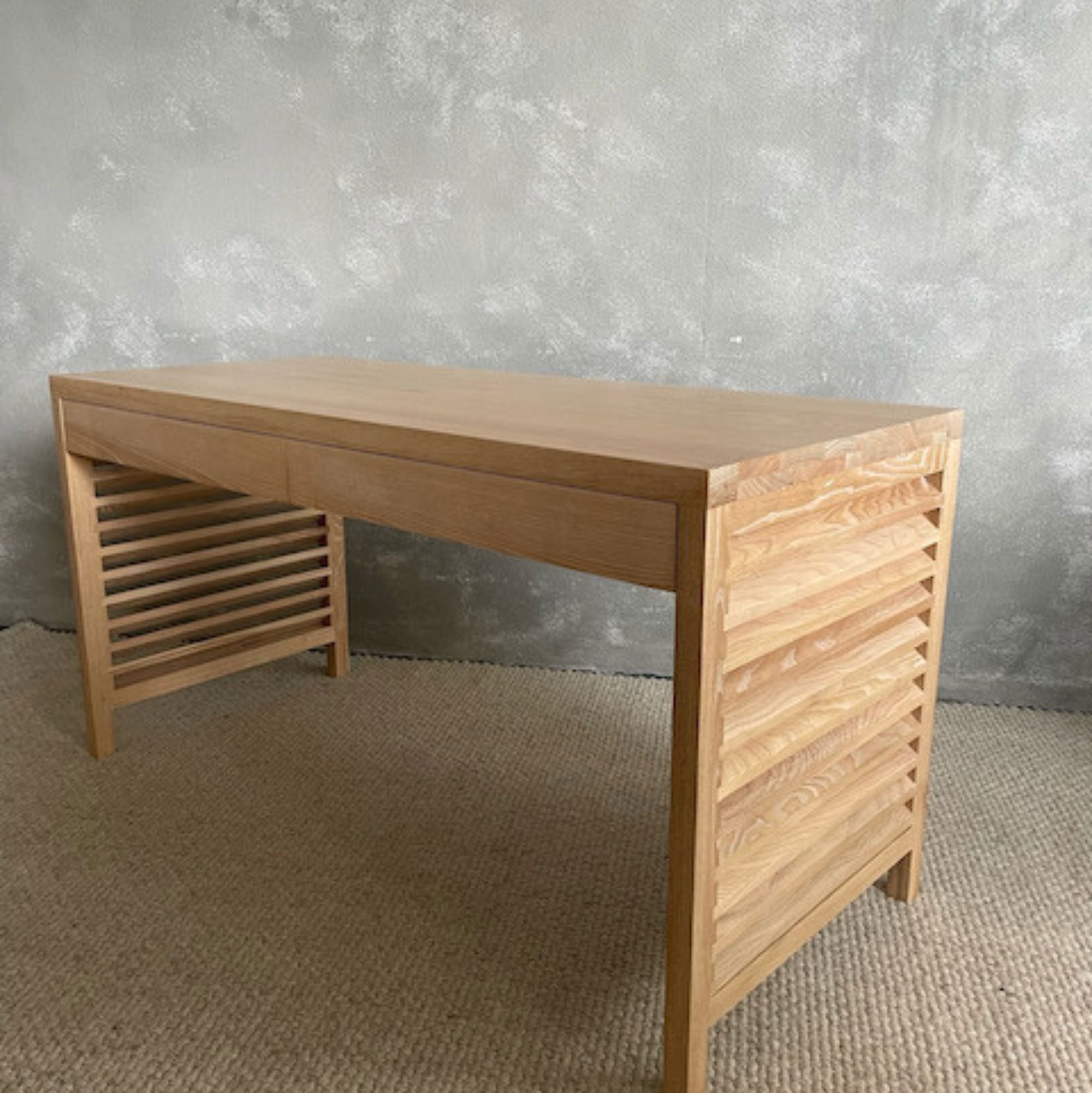 Louvred Desk L1500mm with 2 Drawers Office & Storage Furniture Beachwood Designs