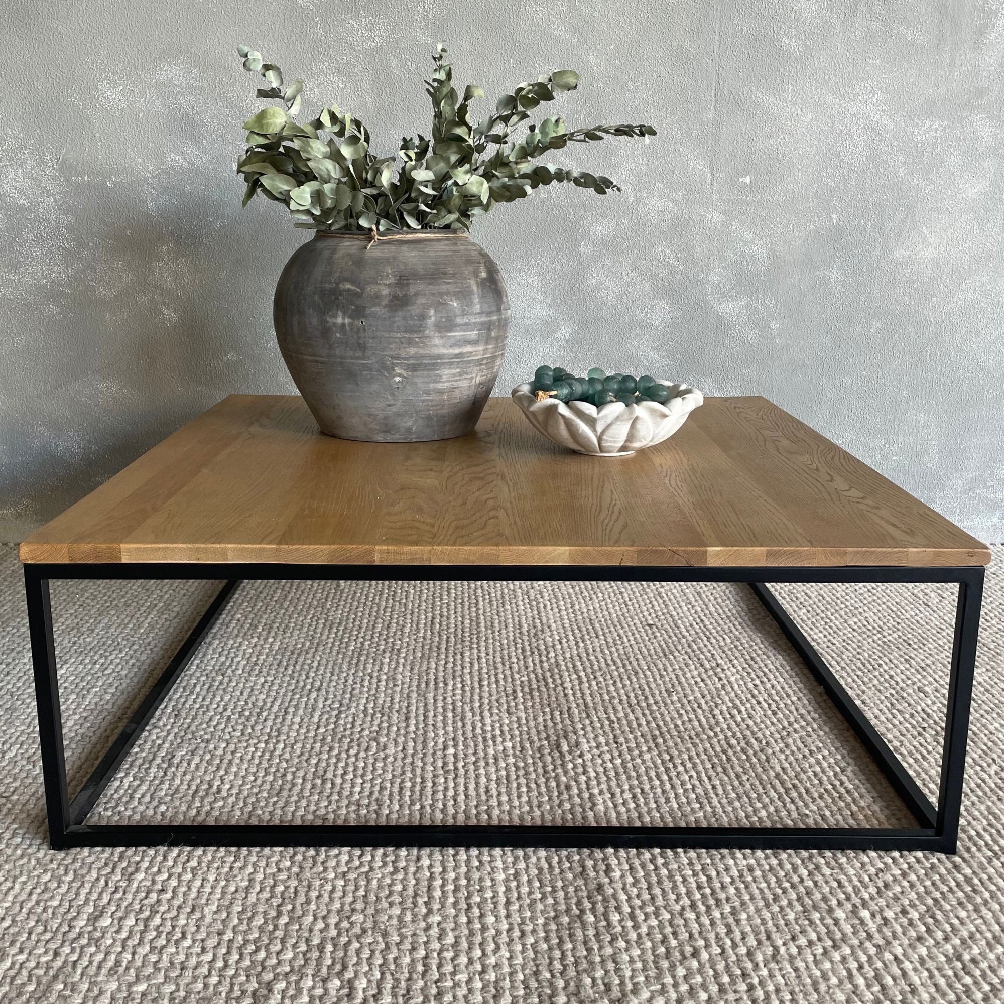 Manhattan Square Coffee Table - Weathered American Oak Living Furniture Beachwood Designs