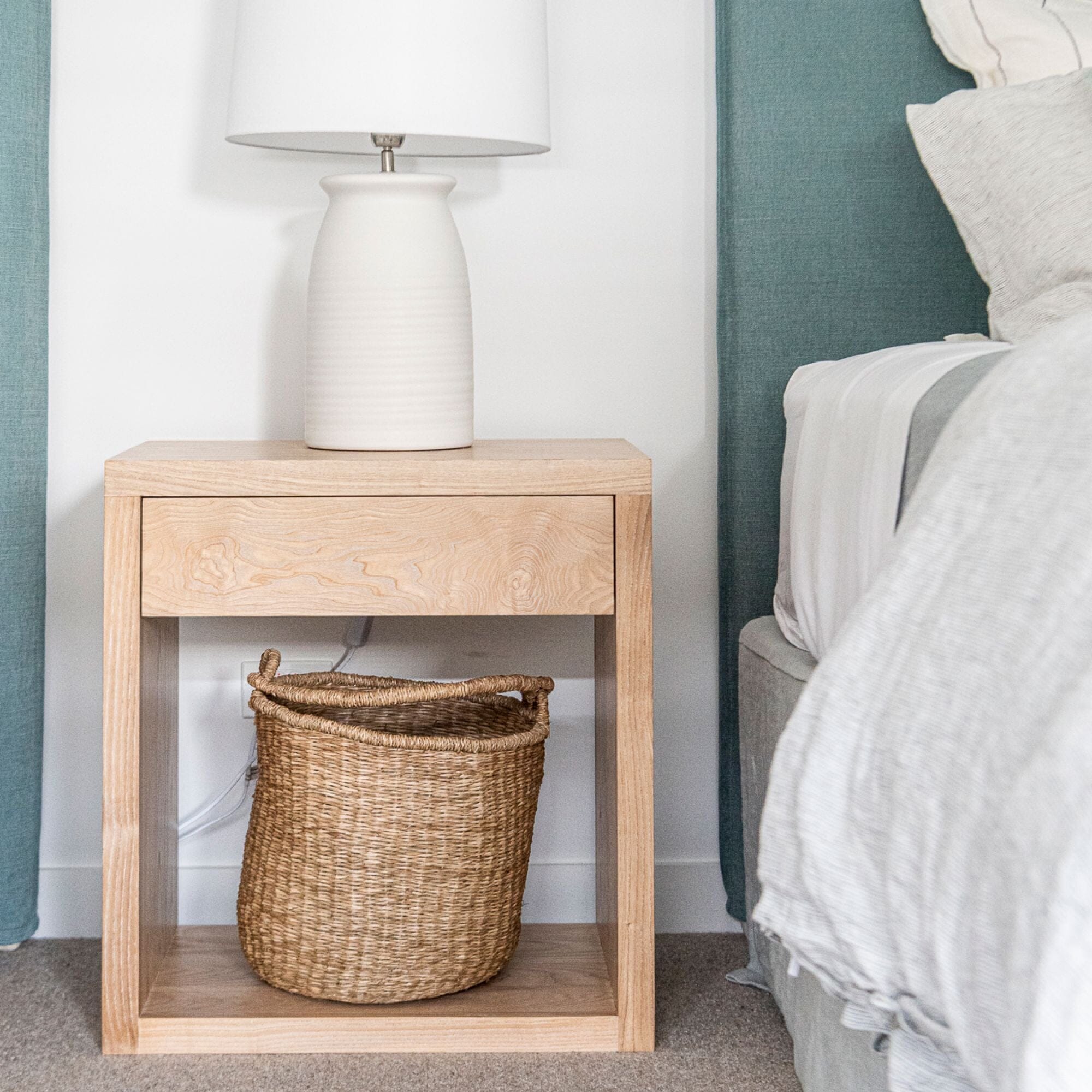 Modern Bedside L600mm - 1 Drawer Bedroom Furniture Beachwood Designs