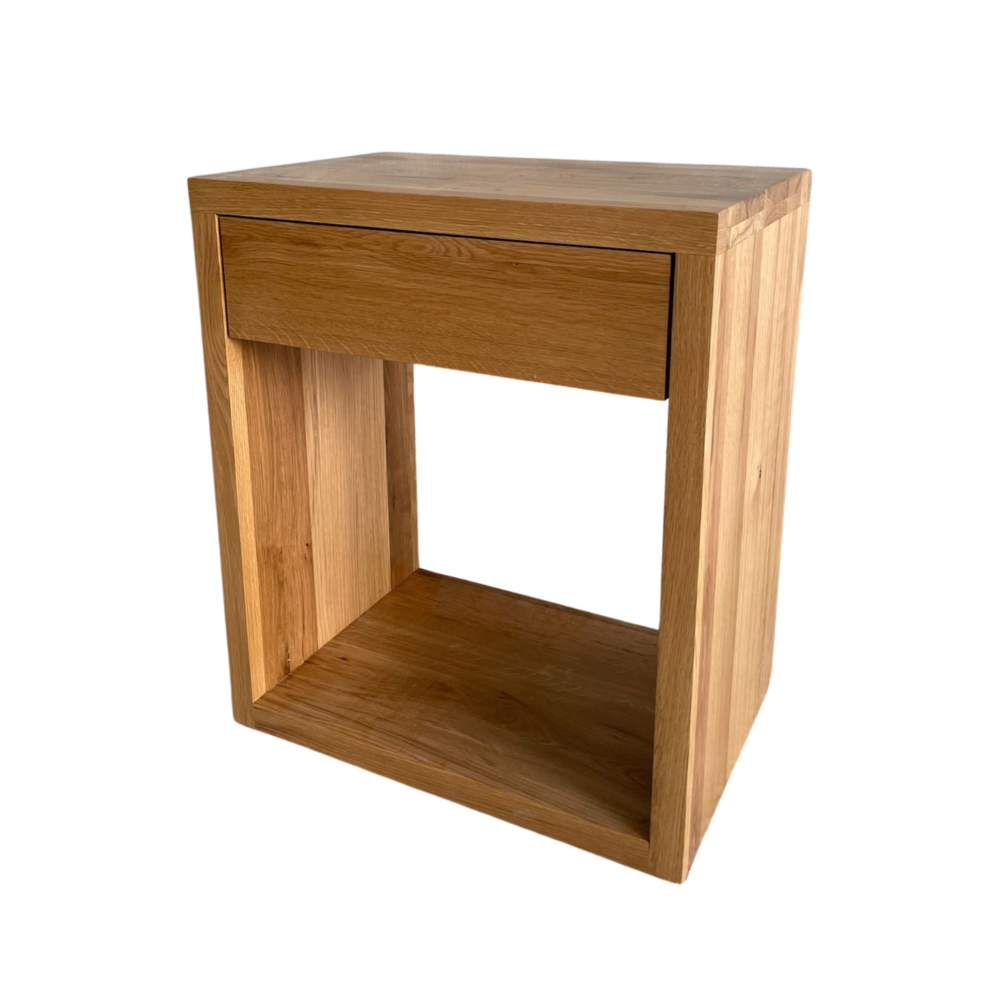 Modern Bedside L600mm - 1 Drawer Bedroom Furniture Beachwood Designs Weathered Oak